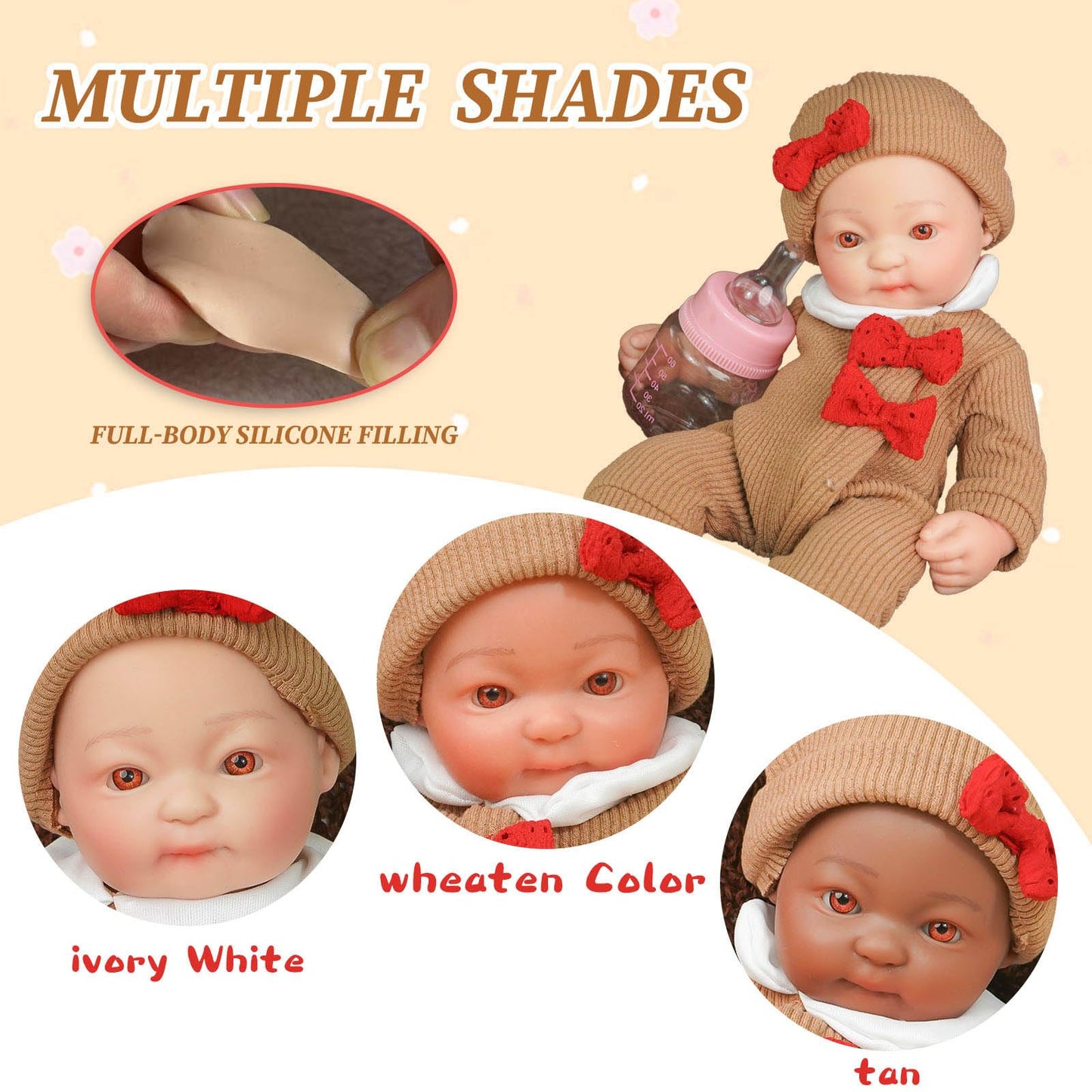 YaLuoQian Realistic Reborn Baby Dolls-11.8 inch Silicone Reborn Baby Dolls Full Body Newborn Baby Doll Silicone Girl with Clothes Set Gift Box for Kids Age 3+