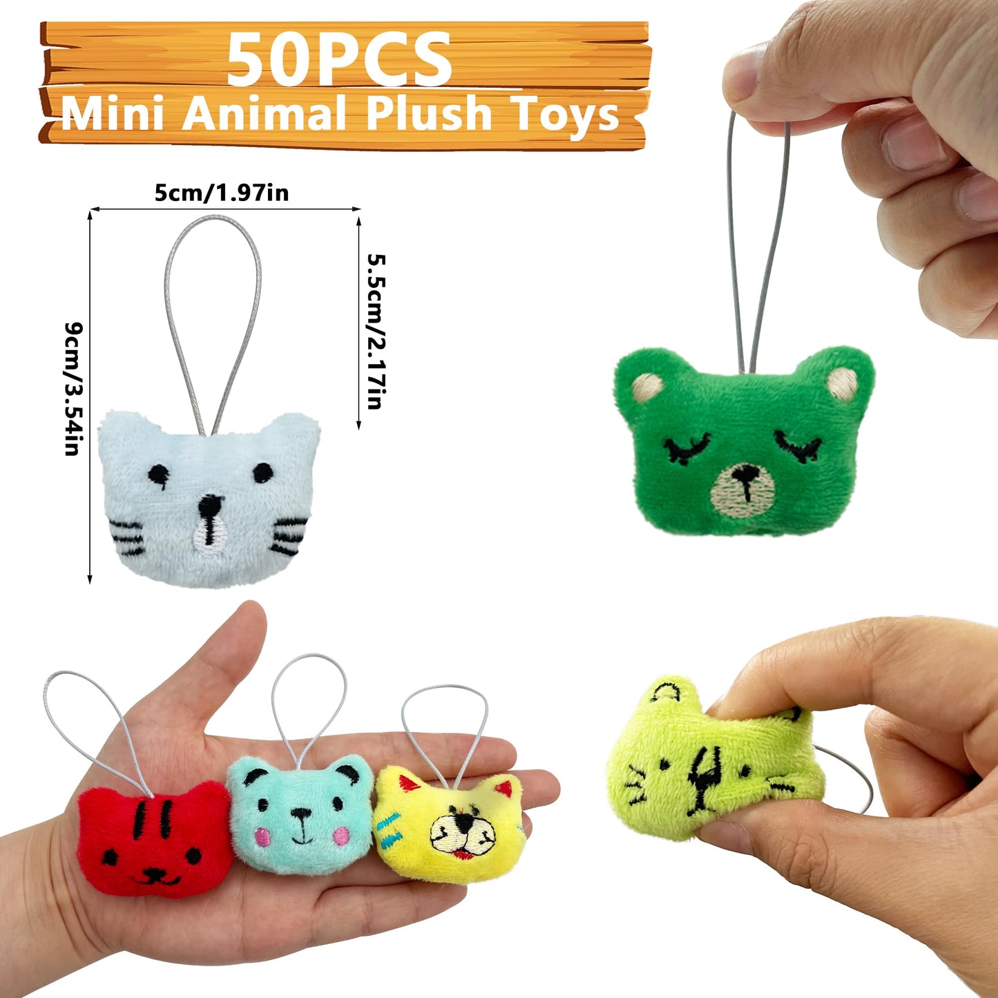 XIPEGPA 50 PCS Mini Animal Plush Toys Set Cute Small Animal Stuffed Toy Keychain for Party Favors Keychain Ornament for Goody Bag Easter Egg Stuffers Carnival Birthday Party Classroom Prizes
