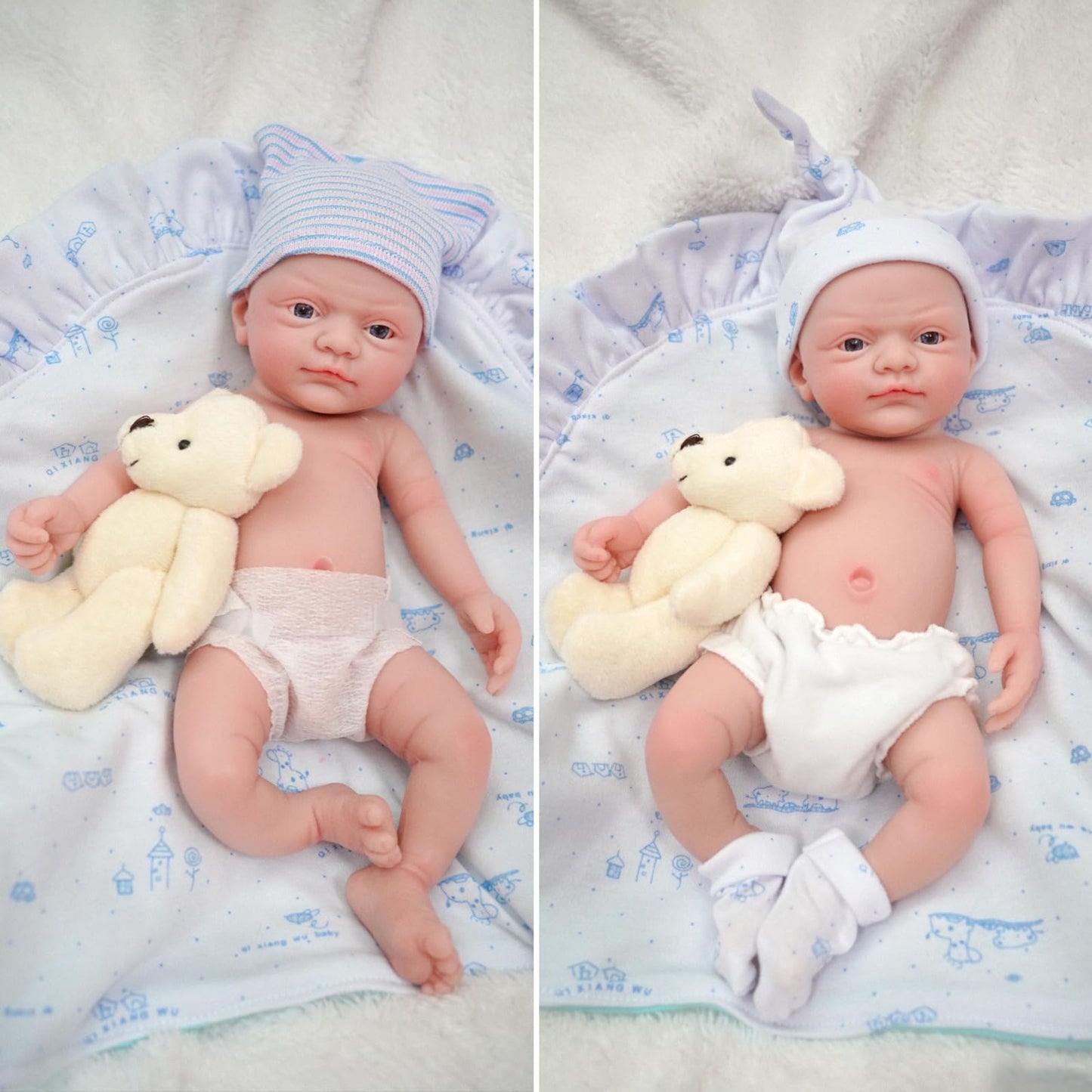 MYREBABY 12" Micro Preemie Full Body Silicone Baby Doll Boy John Lifelike Reborn Doll Surprice Children Anti-Stress