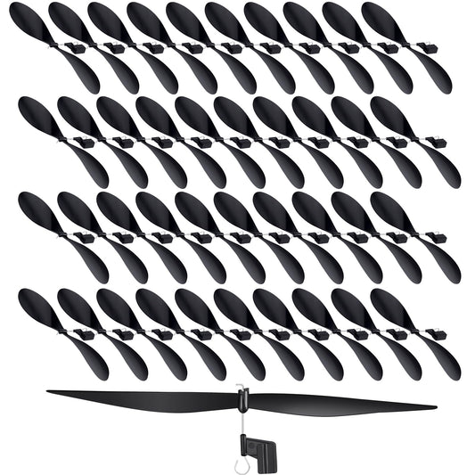 Libima 40 Pcs Plastic Propeller for STEM Activities Fold Resistant Propeller Blades with Rubber Band Hooks for Airplanes and Helicopters from Research Institution, 7.1 Inches(Black)