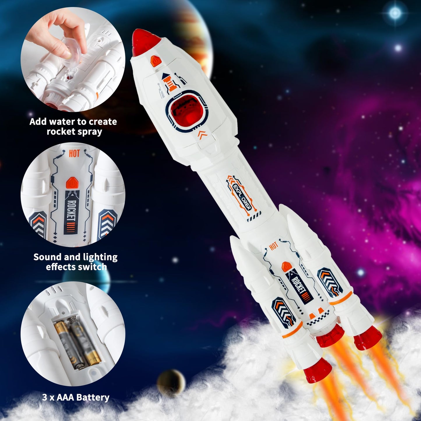 Wbzle Educational Toys Interactive Children's Rockets for Kids Toddler Toys for 4-5 & 6-8 Year Old Boys