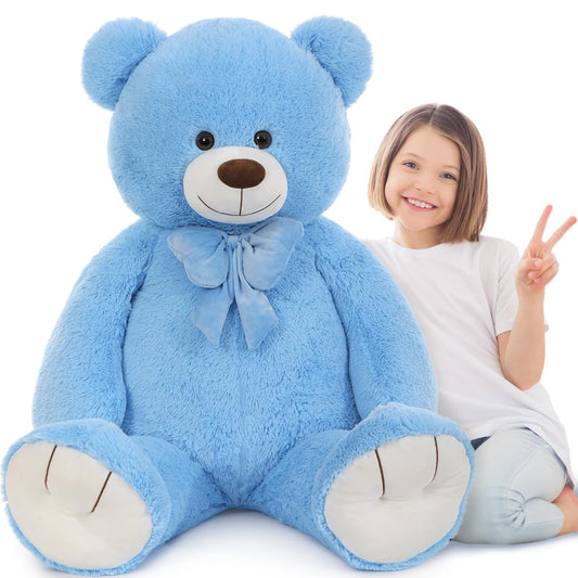 MaoGoLan Giant 47" Teddy Bear Stuffed Animal, Cuddly Large Blue Teddy Bear Plush Toy for Girlfriend Boyfriend Kids, 4ft Big Stuffed Animal for Valentines Day Gift Baby Shower Decor