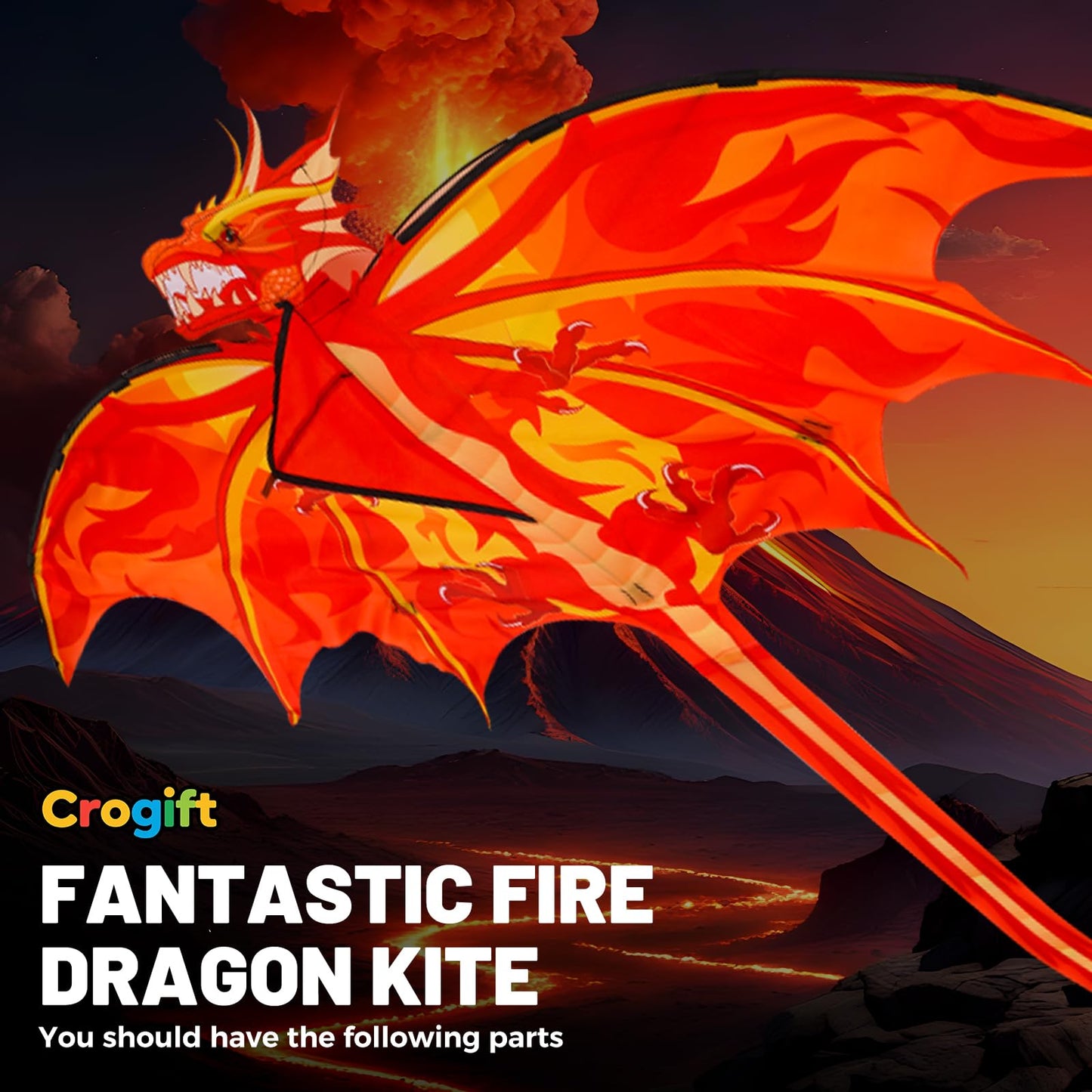 3 Pack Large Kites - Dragon Snake Delta Kites Easy to Fly for Adults Kids Beach Park Outdoor Game Activities, Gifts for Easter Festival Birthday