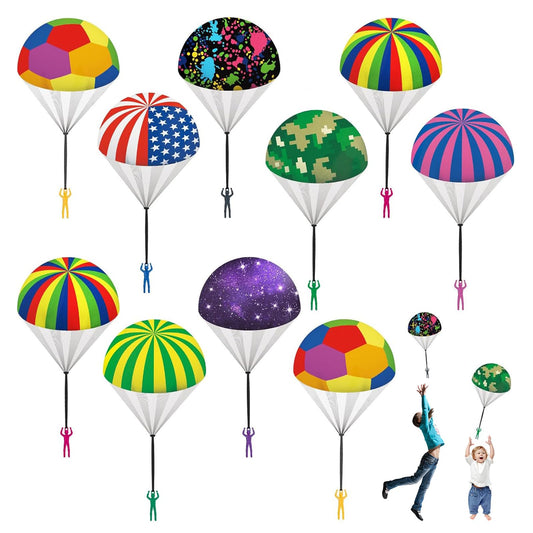 utosday Parachute Toy Easter Eggs Outdoor Flying Parachute for Kid, Throwing Children's Flying Toys with Small Figures, Easter Basket Stuffers Top Indoor Hand Throw Soliders for 3-12 Year Old (10PCS)
