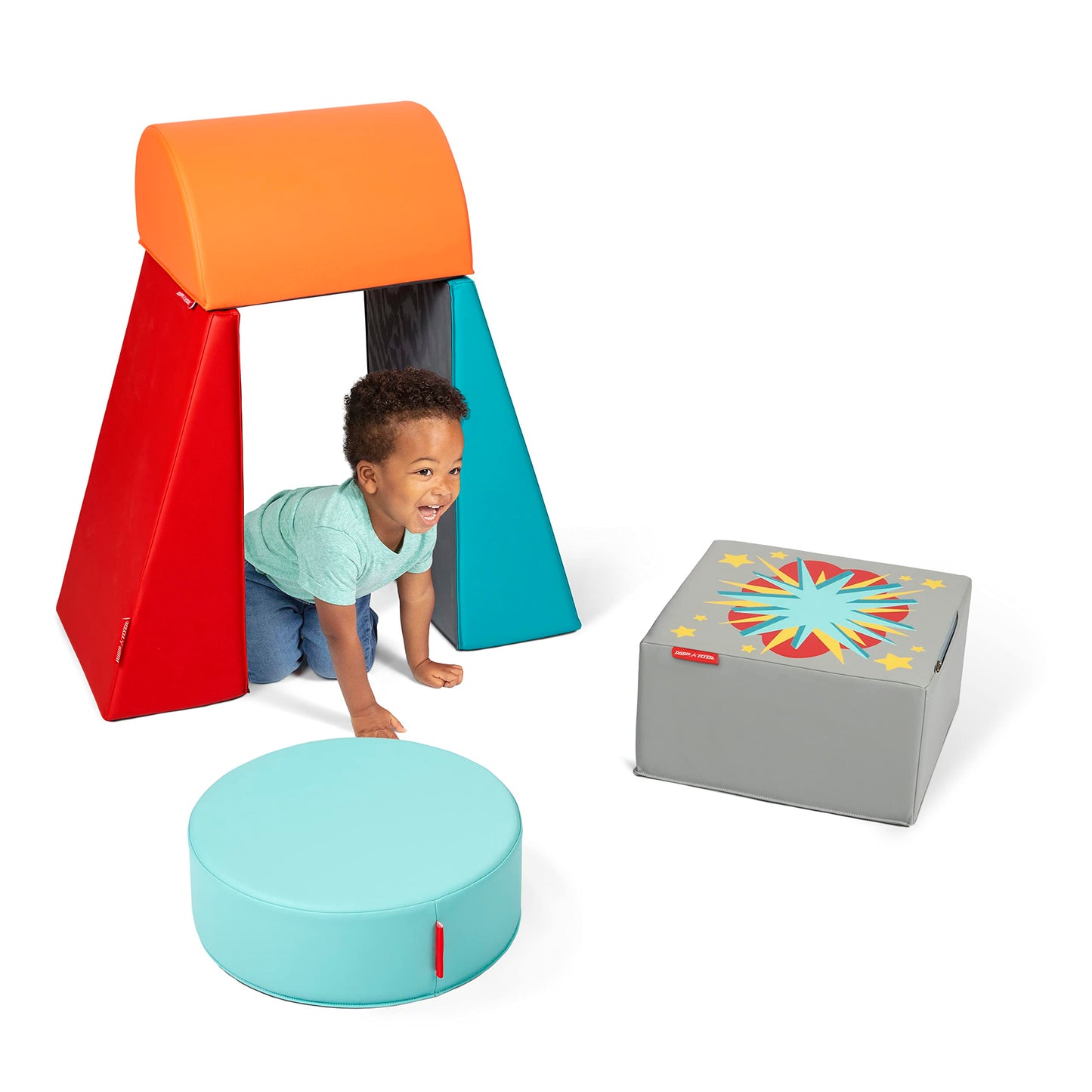 Radio Flyer Tumble Town Interactive Learning Blocks with Sounds, Kids Indoor Climber & Play Structure, Big Foam Climbing Blocks for Toddlers Ages 9 Months - 3 Years