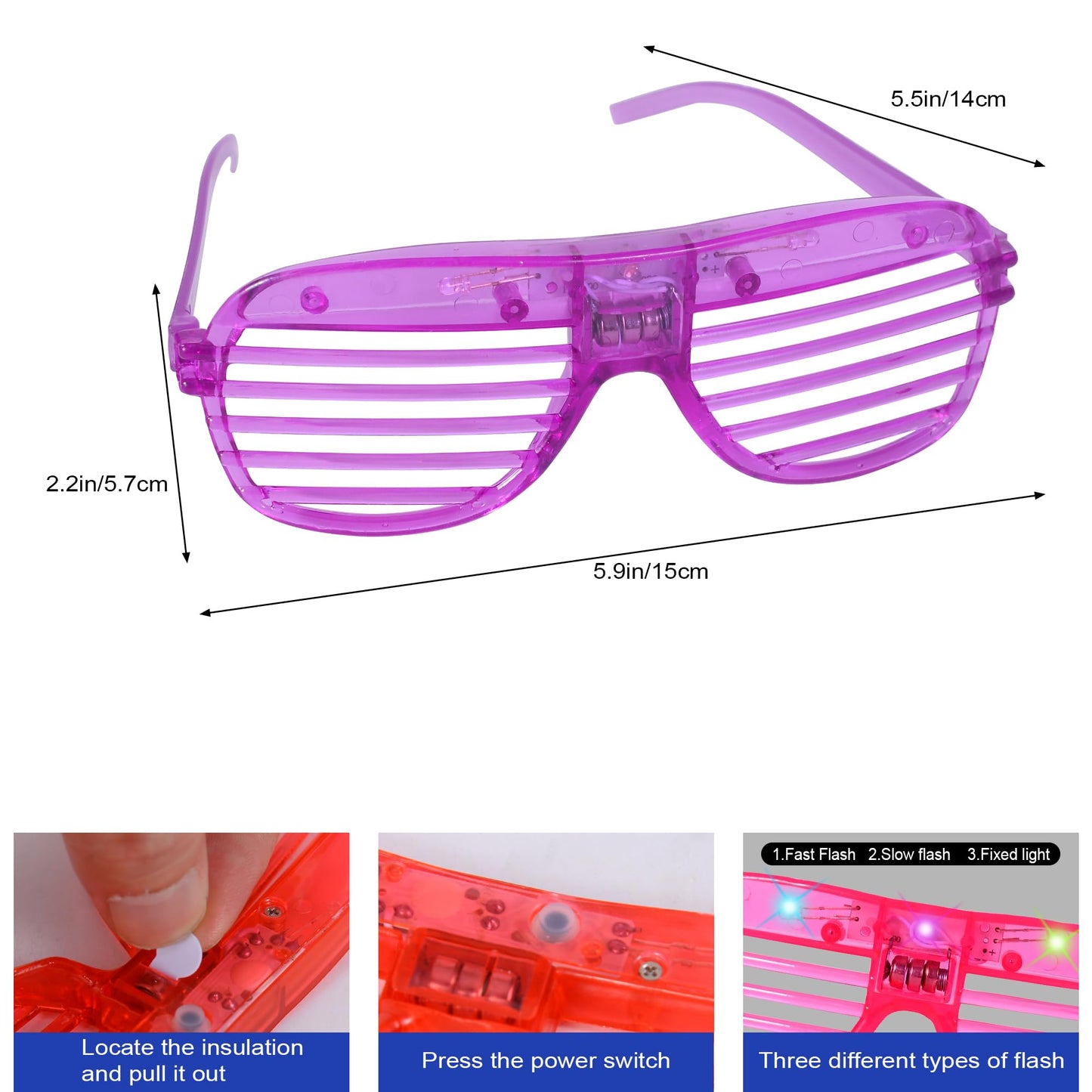 Zaaaslsm 40 Pack Led Glasses,Light Up Glasses,Glow Glasses Glow In The Dark Party Supplies Suitable For Kids/Adults, Rave neon Flashing Party For Birthday Mardi Gras New Year's Eve Decoration