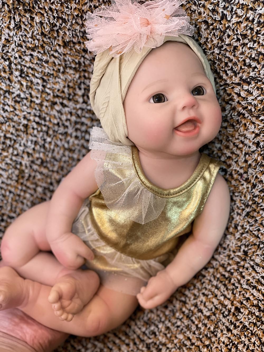 Abenduot Silicone Baby Doll - 15" Reborn Baby Dolls Silicone Full Body, Anatomically Correct Newborn Real Life Baby Doll with Feeding Kit & Box for Kids Age 3+