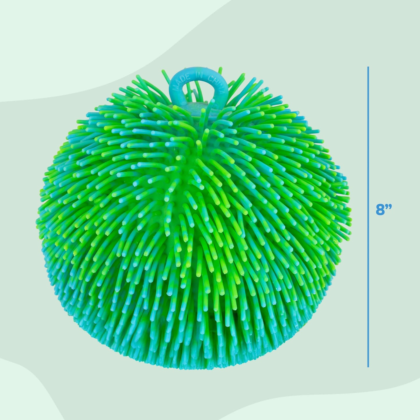 ArtCreativity Tie Dye Puffer Ball with Hanging Loop, Spiky Stress Relief Balls, 7 Inch Squeeze Fidget Toys for Kids, Calming Sensory Balls for Autistic Children, Party Favor
