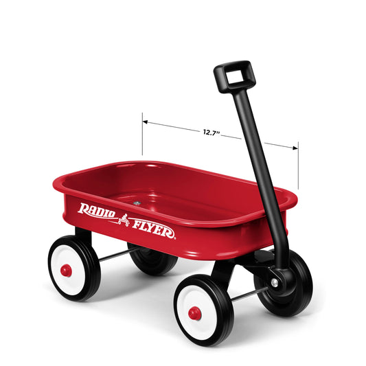 Radio Flyer Mini Classic Red Wagon for Kids, 12.5" Toy Wagon For Kids Aged 1.5+, Play-Size Version of the Classic, Durable Rolling Wheels & Steel Body, Working Handle, For Toys, Crafts & Gift Displays