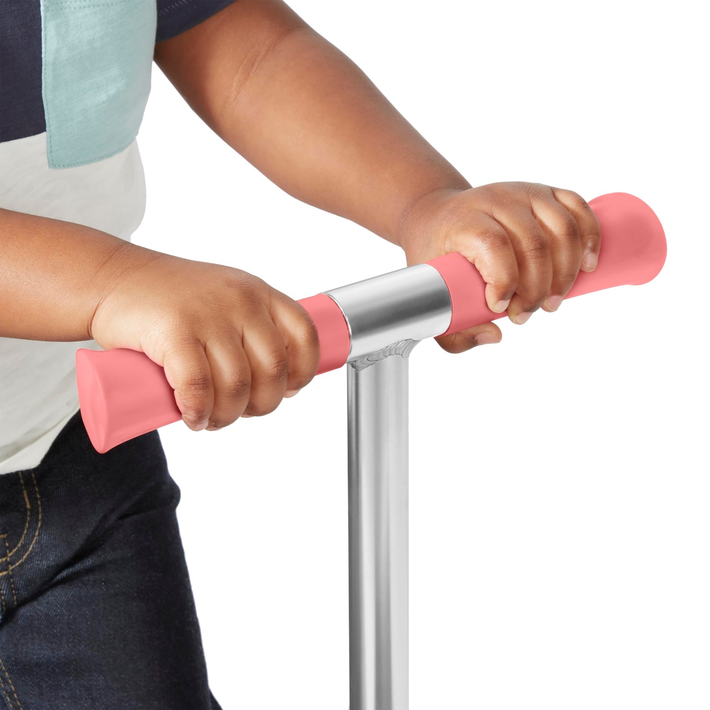 Radio Flyer Glider Jr. Scooter with Light Up Wheels, Pink, for Kids 2-5 Years Old, Lean-to-Steer, Adjustable Handlebar, Rear Foot Brake, Smooth Bearings, Comfort Grips, 3 Wheel Scooter for Kids