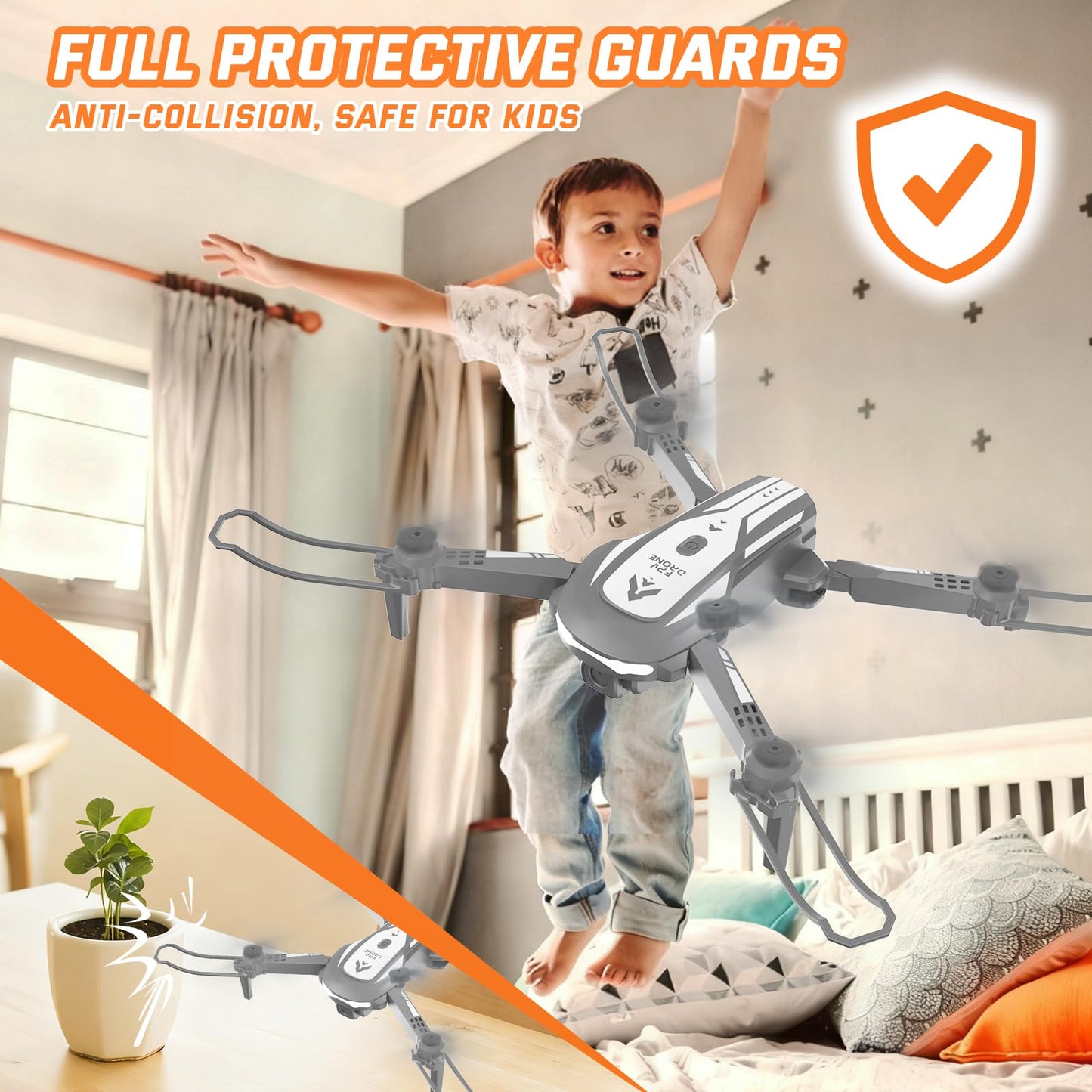 Drone with Camera for Kids Adults, Mini Foldable FPV Drones Remote Control Helicopter, RC Quadcopter with 1080P Live Video Camera, Gestures Selfie, One Key Start,2 Batteries, Toys/Gifts for Boys Girls