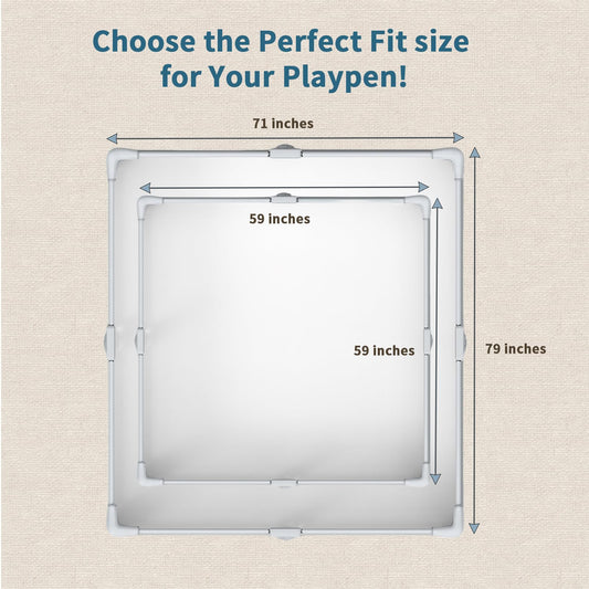 Baby Playpen Portable, Pre-Assembled Play Pen 71x79 Large Foldable Playpen for Babies and Toddlers, Sturdy and Safe Toddler Play Yard Indoor Outdoor with Carry Bag, Grey