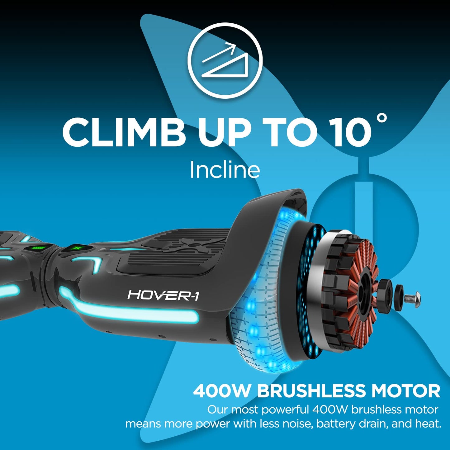 Hover-1 i100 Electric Self Balancing Scooter - 7MPH Top Speed, 6 Mile Range, 5HR Full-Charge, Built-In Bluetooth Speaker, Rider Modes: Beginner to Expert