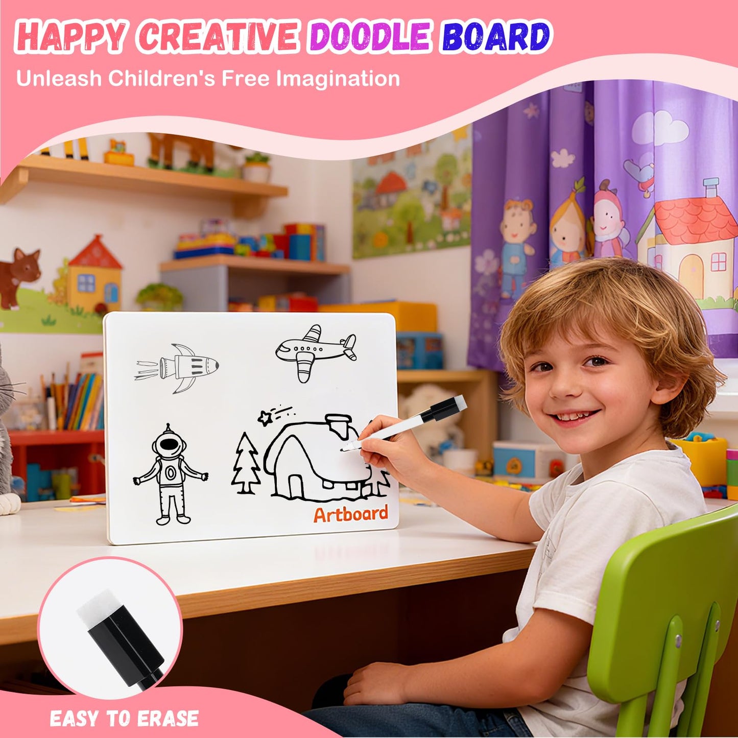 2 IN 1 Magnetic Color and Number Maze, Montessori Toys with Drawing Board for 3 4 5 Year Old, Wooden Magnet Balls Puzzles, Learning Educational Toys for Kids Toddlers Boys Girls Christmas Birthday