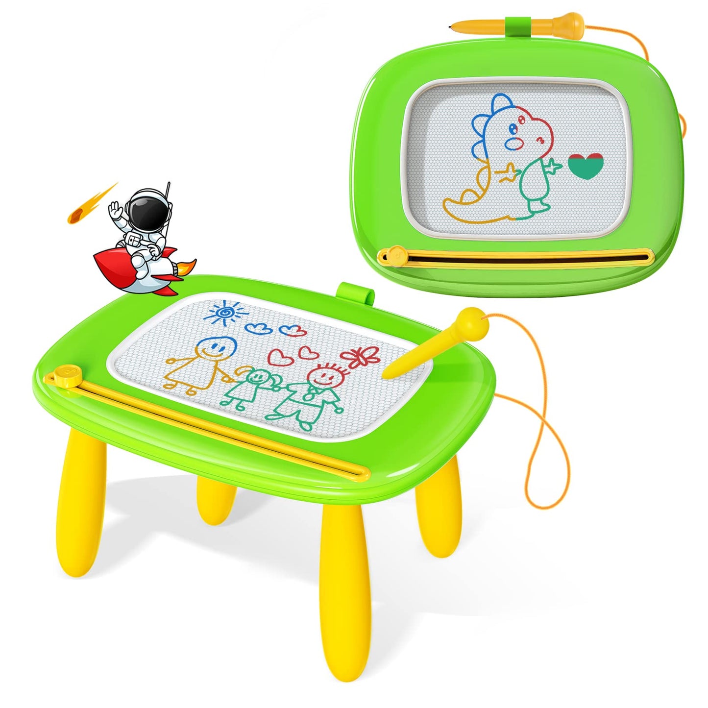 Kikidex Magnetic Drawing Board, Toddler Girl Toys for 1-2 Year Old, Doodle Board Pad Learning and Educational Toys for 1 2 3 Year Old Baby Kids Birthday Gift(Green)