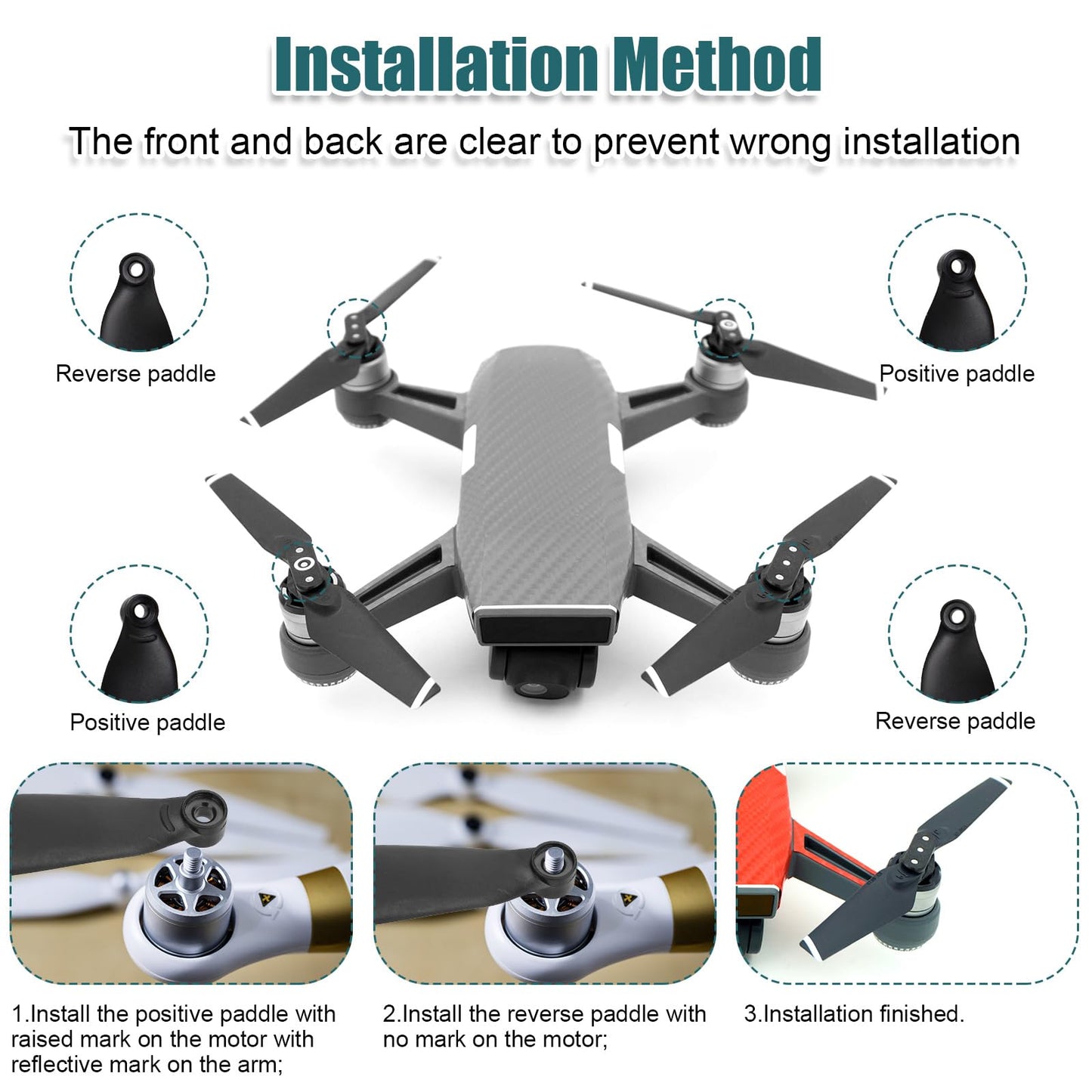 NQEUEPN 32pcs Propellers for DJI Mavic Mini1 Drone, Low Noise Replacement Blades with Screws and Screwdriver Drone Propeller Blades Replacement Backup 4726 Blade Propellers