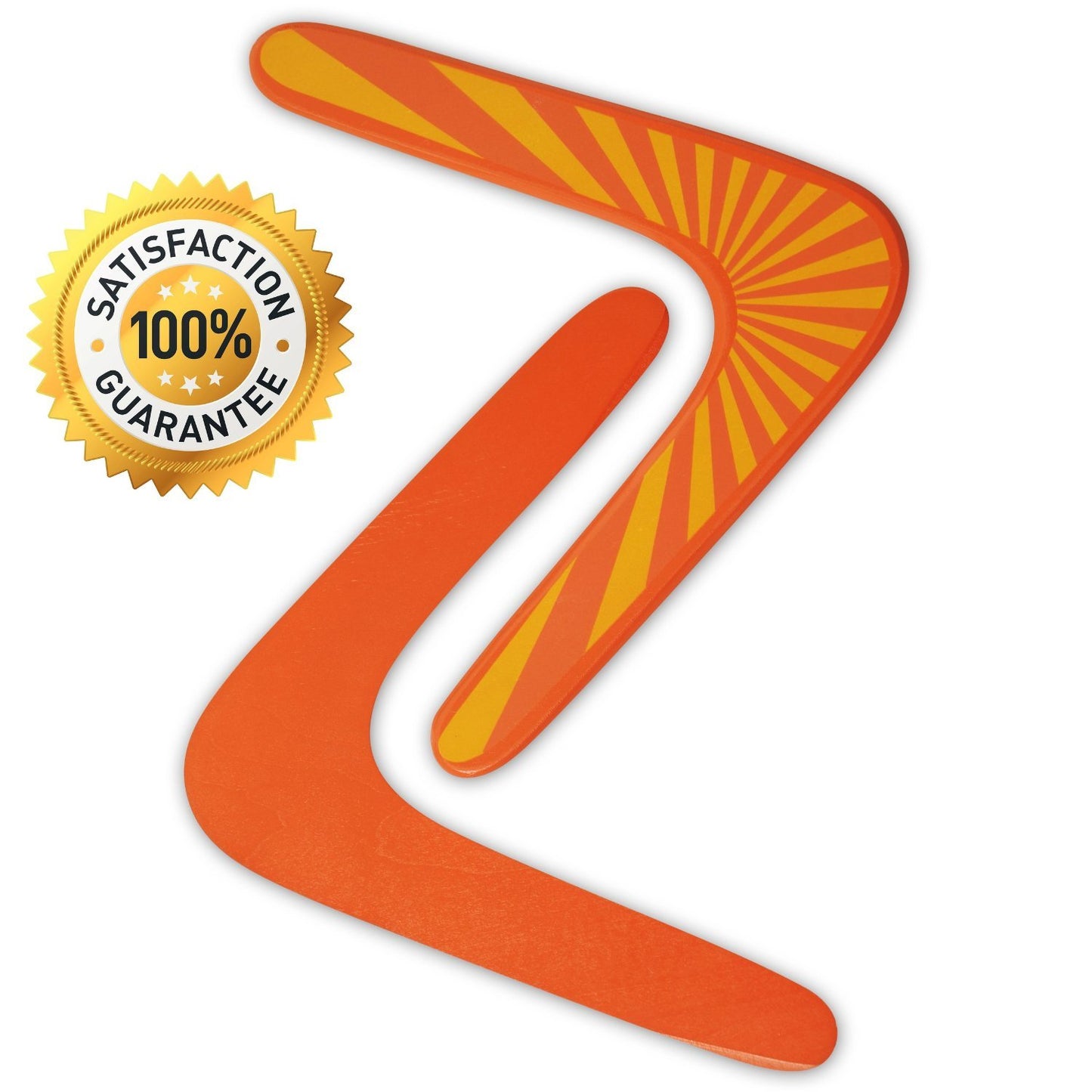 HOMEE Handmade Boomerang Maneuver Dart Outdoor Sports Classic V-Shaped Boomerang Wood Equipment Suit for Kids Over 6 and Adults The Best Flying Toy (Orange)