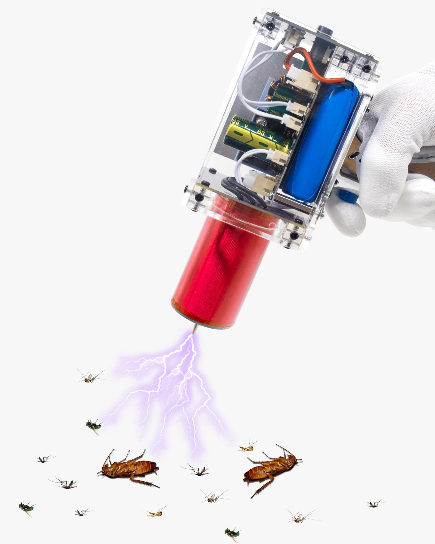 Tesla Coil Handheld Gun, Artificial Lightning, Portable Mini Spark Gap Arc Generator, for Science Physics Teaching Experiment Tool College High School Education DIY Toy (Regular Edition)