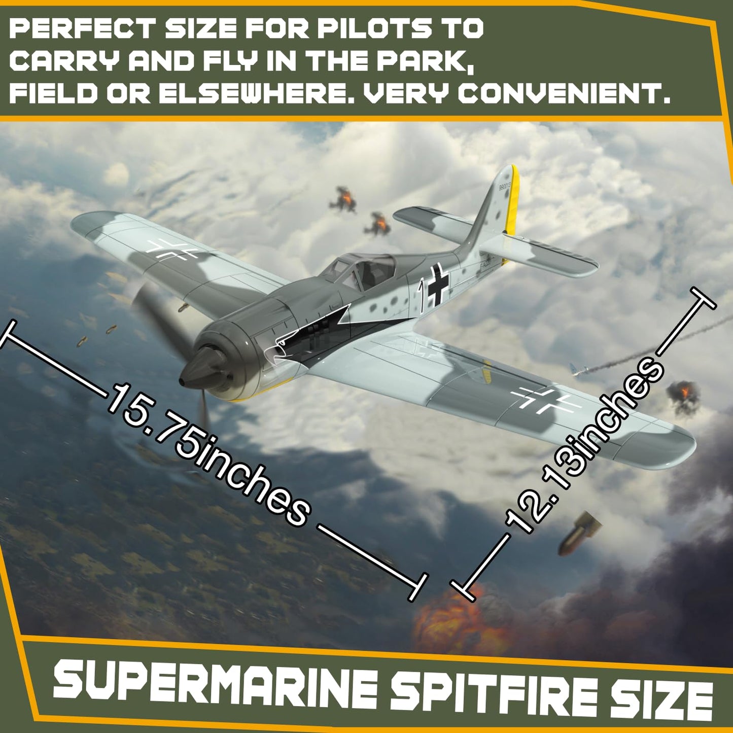 ANBURI RC Plane 4 Channel RC Airplane FW190 Ready to Fly with Upgraded Xpilot Stabilization System & One Key Aerobatic, Remote Control Airplanes for Beginners Adult