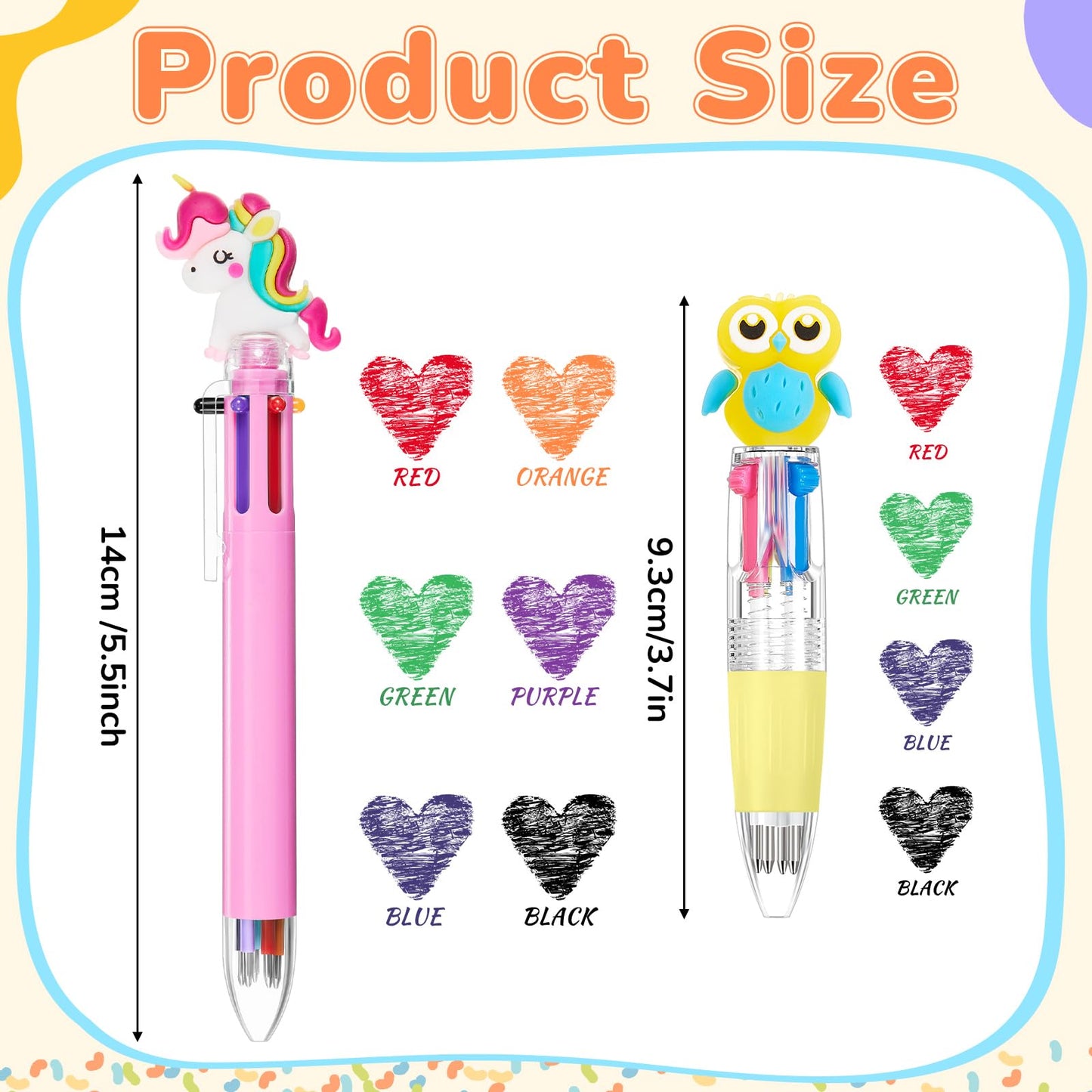 Mooliwe 24 Pcs Mini Multicolor Pens in One 18 Pieces 4-in-1 and 6 Pcs 6-in-1 Cute Fun Ballpoint Pens Bulk Easter Egg Fillers Party Favors Birthdays Gifts Kawaii Prizes Goodie Bags Stuffers (Classic)