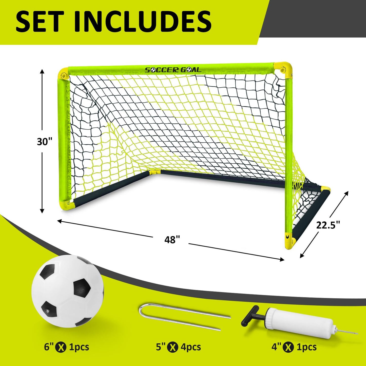 Eastgoing Portable Soccer Goal Set- Backyard Indoor Outdoor Mini Soccer Net with Net, Ball, and Pump.Youth Soccer Goal Sets