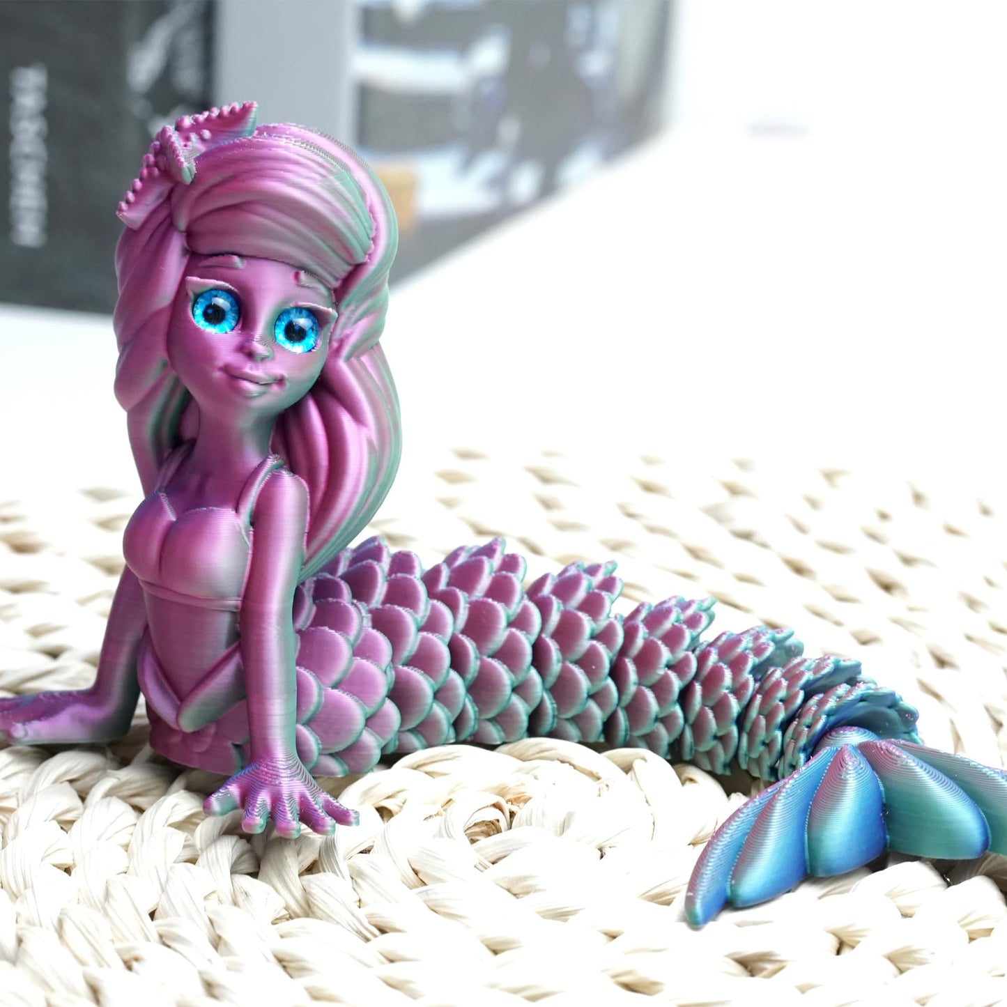 3D Printed Mermaid Model,Articulated Mermaid Toys,Surprise Fantasy Gifts, Flexible Joint Animal Figurines, 3D Printed Stuff,Stress Relief, Fidget restlessness, ADHD Toys