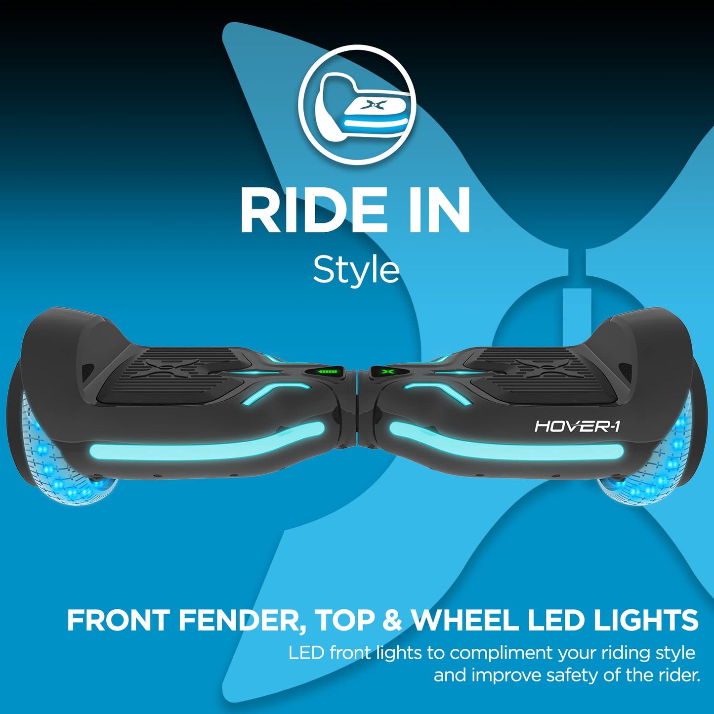 Hover-1 i100 Electric Self Balancing Scooter - 7MPH Top Speed, 6 Mile Range, 5HR Full-Charge, Built-In Bluetooth Speaker, Rider Modes: Beginner to Expert