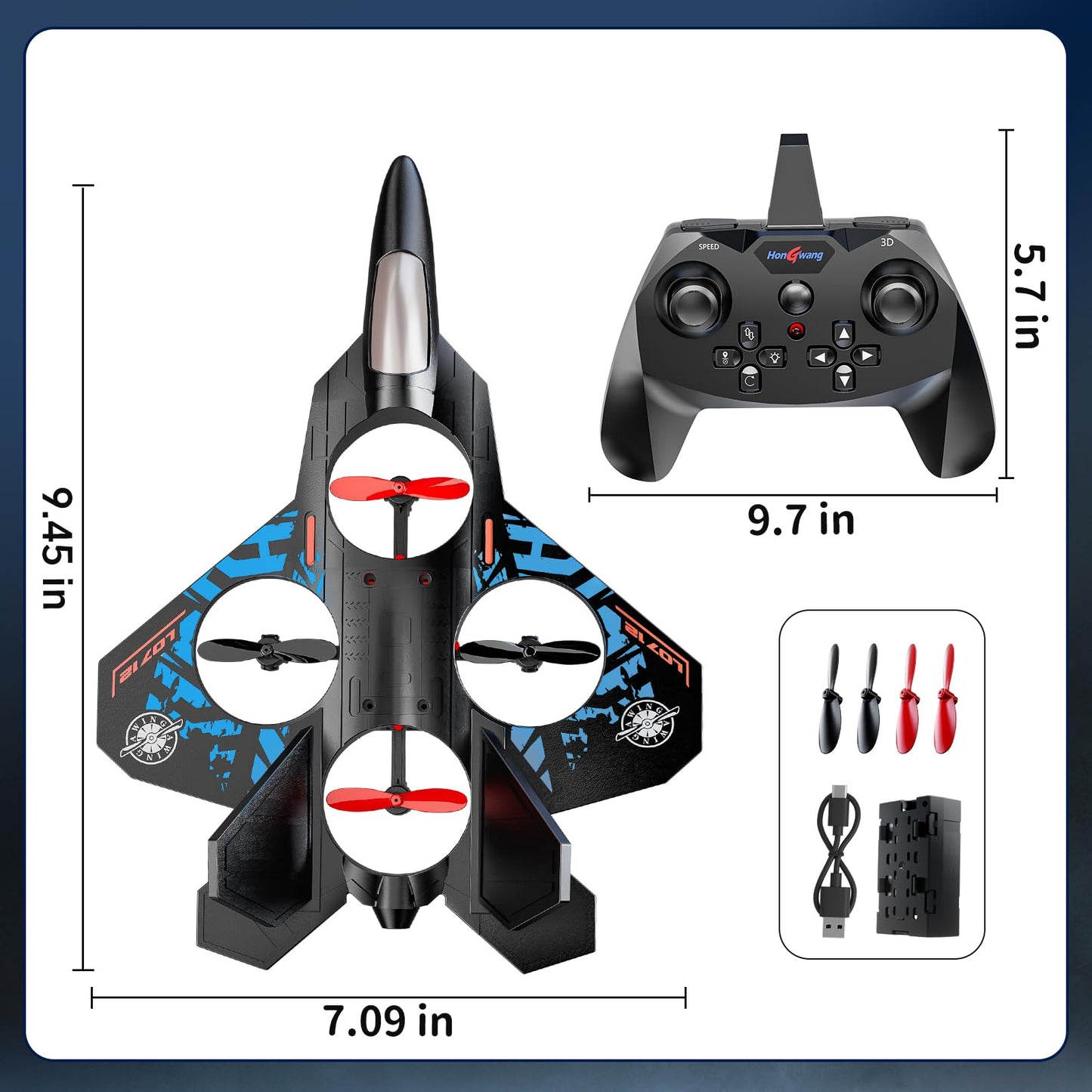 MSKOLER Foam Remote Control Airplane for Kids 8-12, 2.4 GHz RC Plane with Colorful Lights, 360° Flips & Stunt Roll, RC Airplane Toy for Boys and Girls Ages 8-16, Boy Toy for Kids and Adults