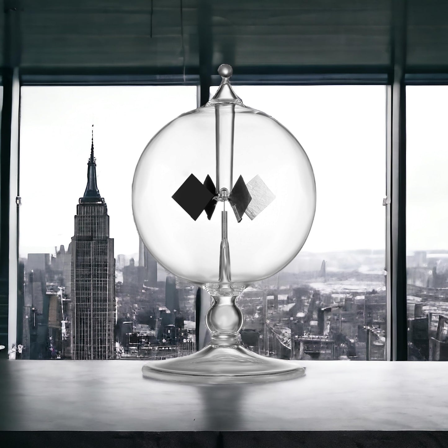 DORAMI Clear Solar Power Crookes Radiometer Sun Light Energy Glass Windmill Spinning Vanes