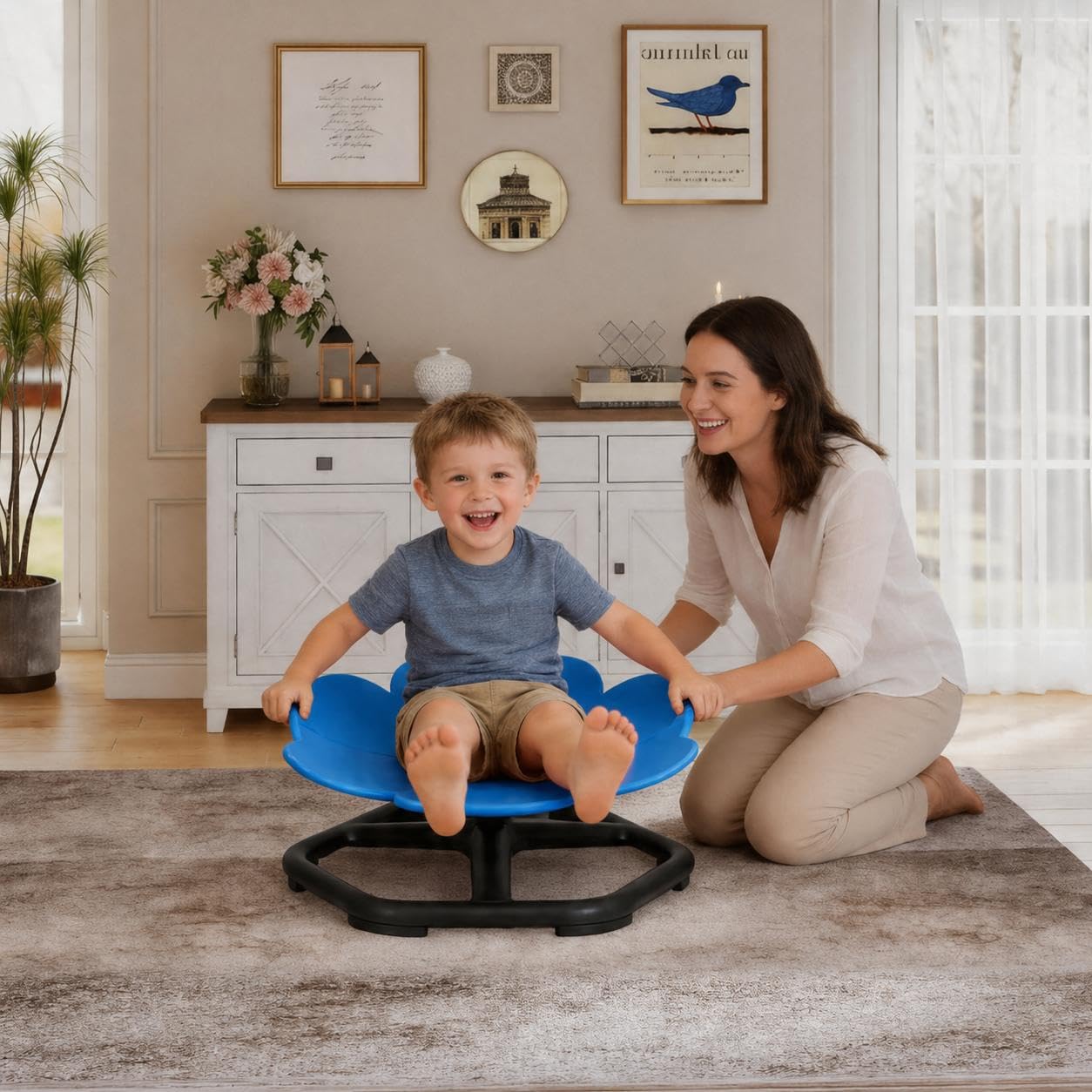Garvee Spinning Chair for Autistic Kids, Sensory Swivel Chair, Spin Chair Weight Capacity 220LBS, for Children with ADHD/Autism/Sensory, with Non-Slip Design, Training Body Coordination, 3+ Years
