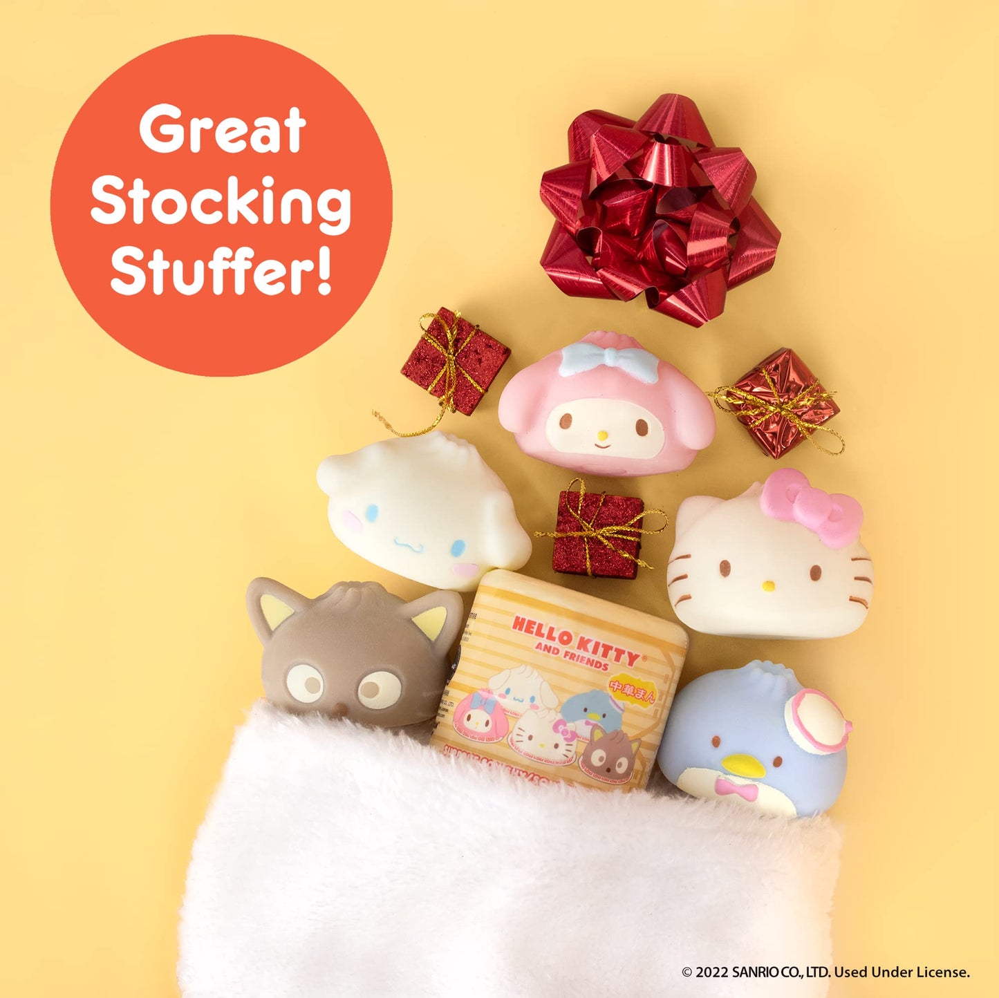 Hamee Sanrio Hello Kitty and Friends Cute Water Filled Surprise Capsule Squishy Toy [Steamed Bun] [Birthday Gift Bag, Party Favor, Gift Basket Filler, Stress Relief] – 5 Pc. (All 5 Styles)