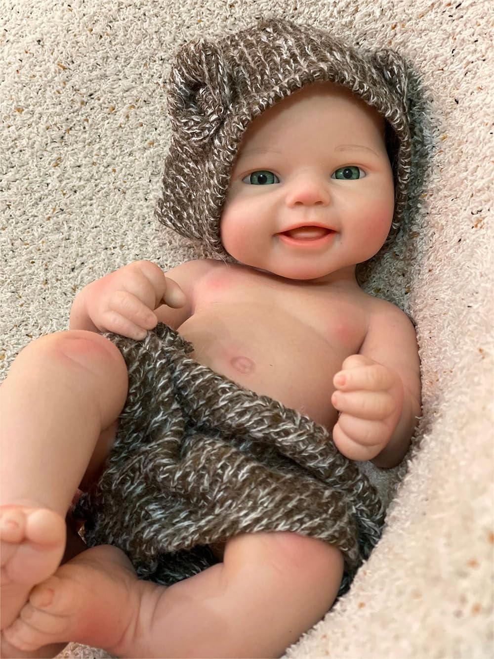 Abenduot Silicone Baby Doll - 16 Inch (Weight 4.4 Lb) Reborn Baby Dolls Silicone Full Body Silicone Weighted Realistic Sleeping Newborn Lifelike Preemie Doll Gift
