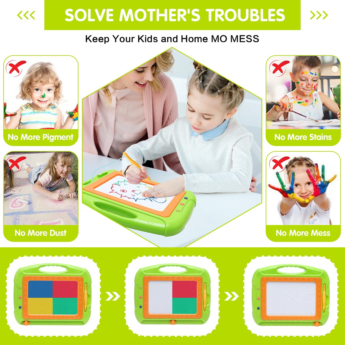 Toddler Girl Boy Toys,Magnetic Drawing Board Toddler Toys for 3 Year Old Girls Boys,1 Pen Doodle Board Kids Toys for 3 Year Old Boy,Class Must Haves Essentials Gifts for Girls Boys Birthday Easter