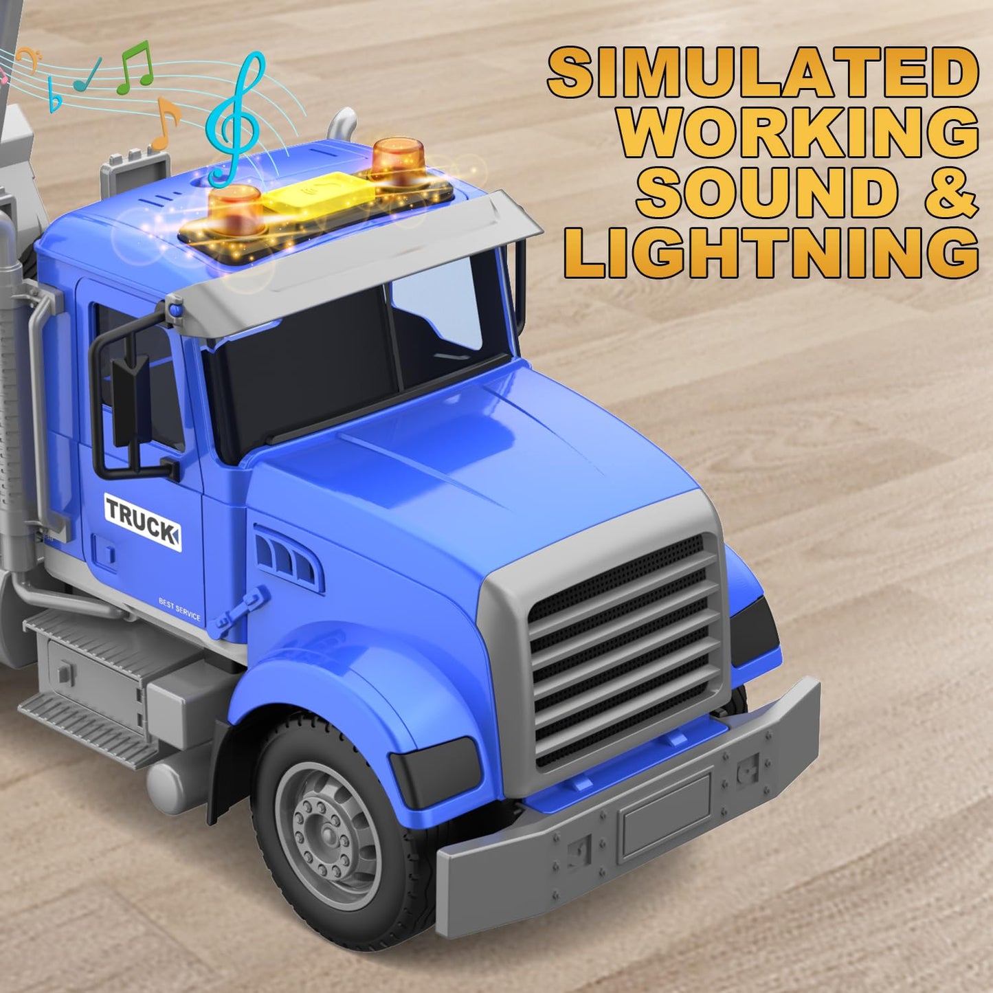 DOWELLIN Transports Trucks Kids Toys, 22" Large Semi Truck Toy Carrier and Excavator Truck with Sound&Light,Friction Powered Cars Toys Birthday for Boys Girls 3 4 5 6 7 8