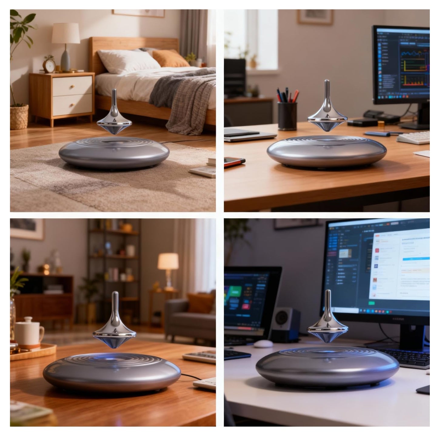 Magnetic Levitating Spinning Top, 360° Floating Gyroscope Desk Decor, Cool Tech Gadget Gift for Men Boyfriend Husband, Ideal for Easter, Anniversary, Birthday & Christmas