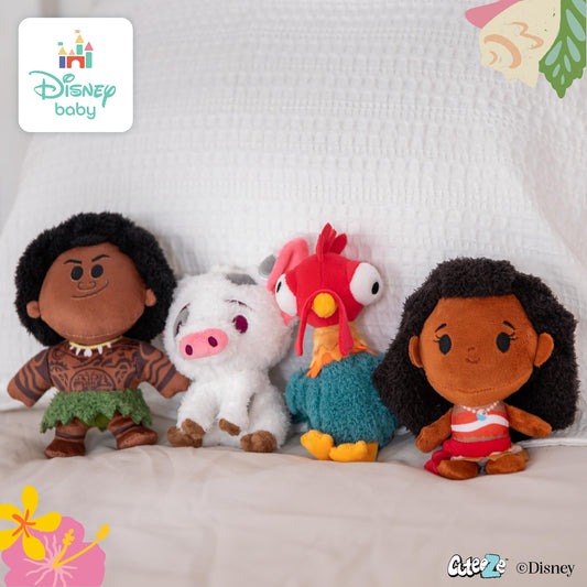 Kids Preferred Disney Baby Moana 4 Piece Cuteeze Set - Moana, Maui, Hey Hey, and Pua Plush - Collectible Stuffed Animals for Babies, Toddlers, & Kids
