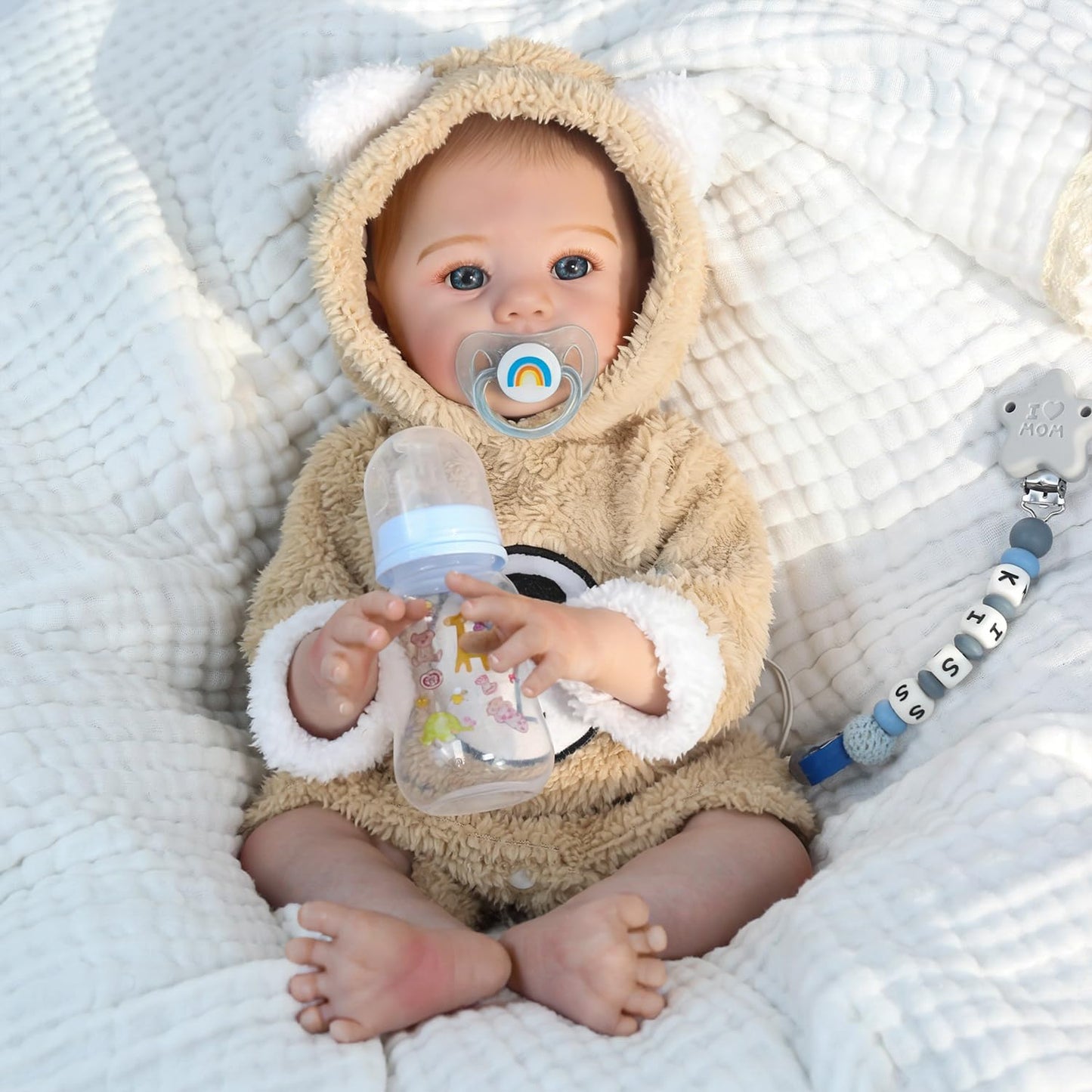 WOOROY Realistic Reborn Baby Dolls- 18 Inch Lifelike Newborn Boy Doll, Full Body Vinyl with Soft Real Life Feel, Cuddly Weighted for Playtime, Handmade with Accessories, Gift for Kids Age 3+