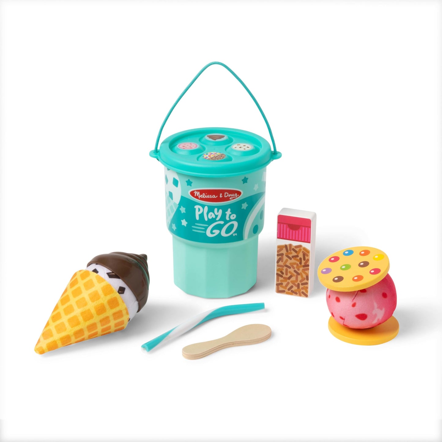 Melissa & Doug Play to Go Cups Food Playset Bundle (2-Pack) - Travel Toys and Pretend Play Food with Fidget Lids for Road Trip Activities for Kids