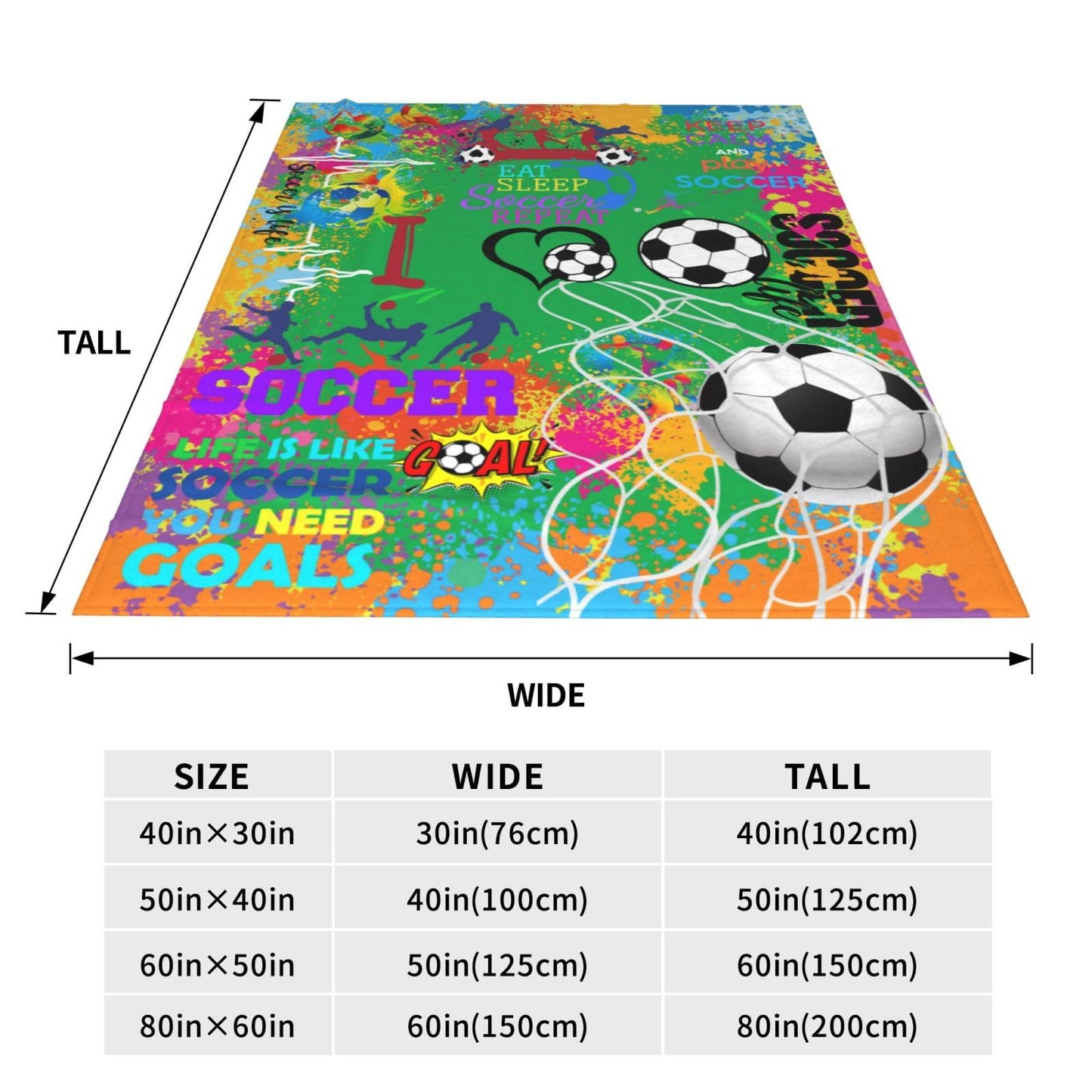 Soccer Blanket Gifts for Girls Women Ultra Soft Flannel Soccer Throw Warm Blanket for Soccers Lovers Gifts Adults Kids 50" X 40"
