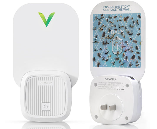 VEYOFLY Fly Catcher Indoor, Fly Trap Indoor, (1 Device + 2 Refills) Fruit Fly Traps for Indoors, Gnat Traps for House Indoor, Bug Killer, Fly Trap, Plug in Light Flying Insect Trap