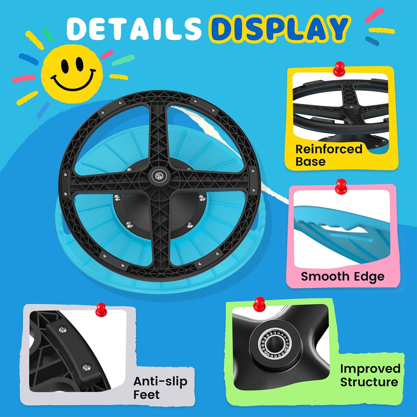 ALSPON Spinning Chair for Autistic Kids | Sensory Spinning Chair and Sit and Spin Toy | Sensory Seat for Toddlers Development