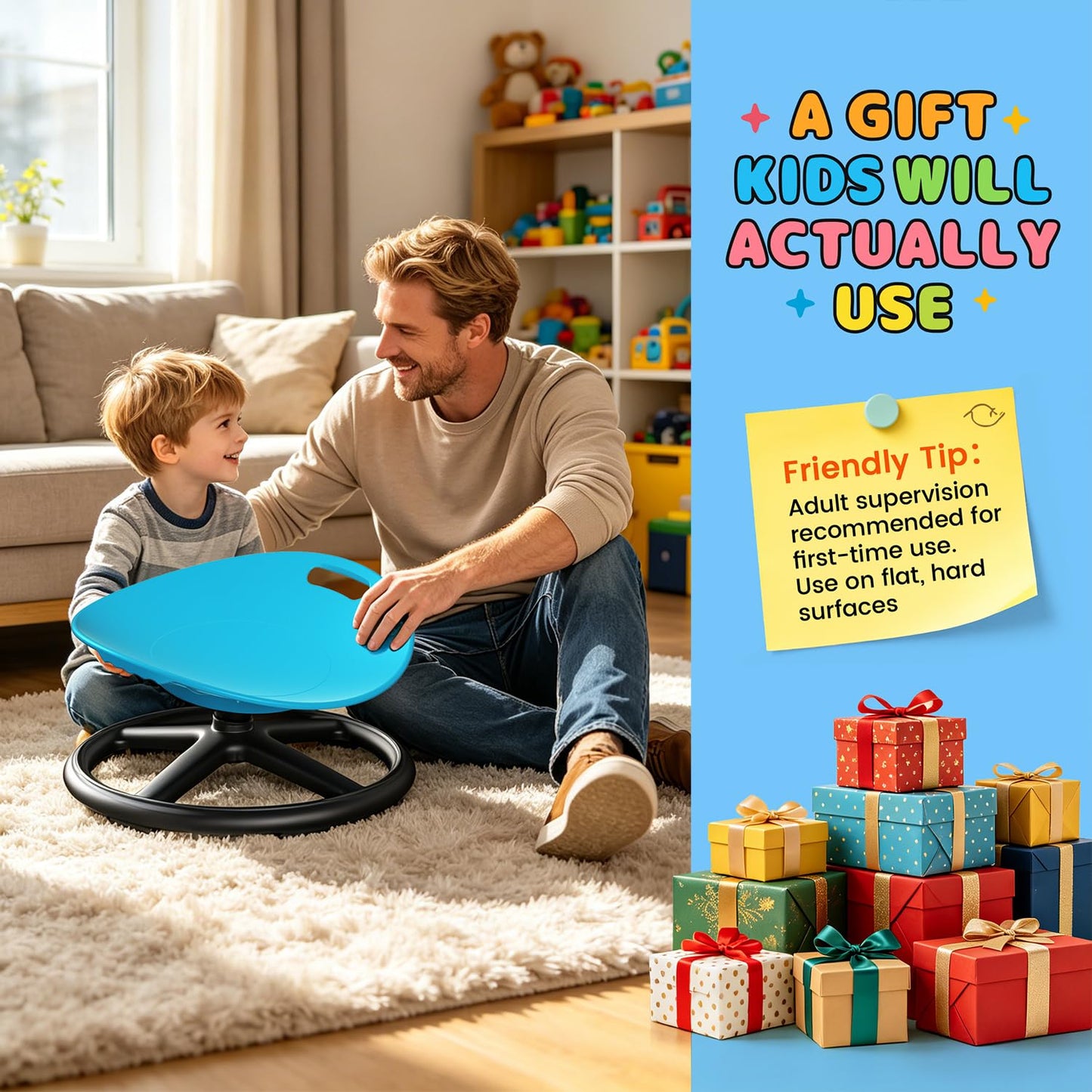 ALSPON Spinning Chair for Autistic Kids | Sensory Spinning Chair and Sit and Spin Toy | Sensory Seat for Toddlers Development