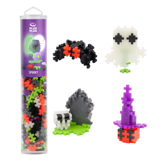 PLUS PLUS 240 Piece Spooky Mix Tube - Mini Interlocking Building Blocks Set, Stem Toys for Kids - Sensory Bin Fillers/Math Manipulatives Classroom Must Haves Gifts for Boys & Girls
