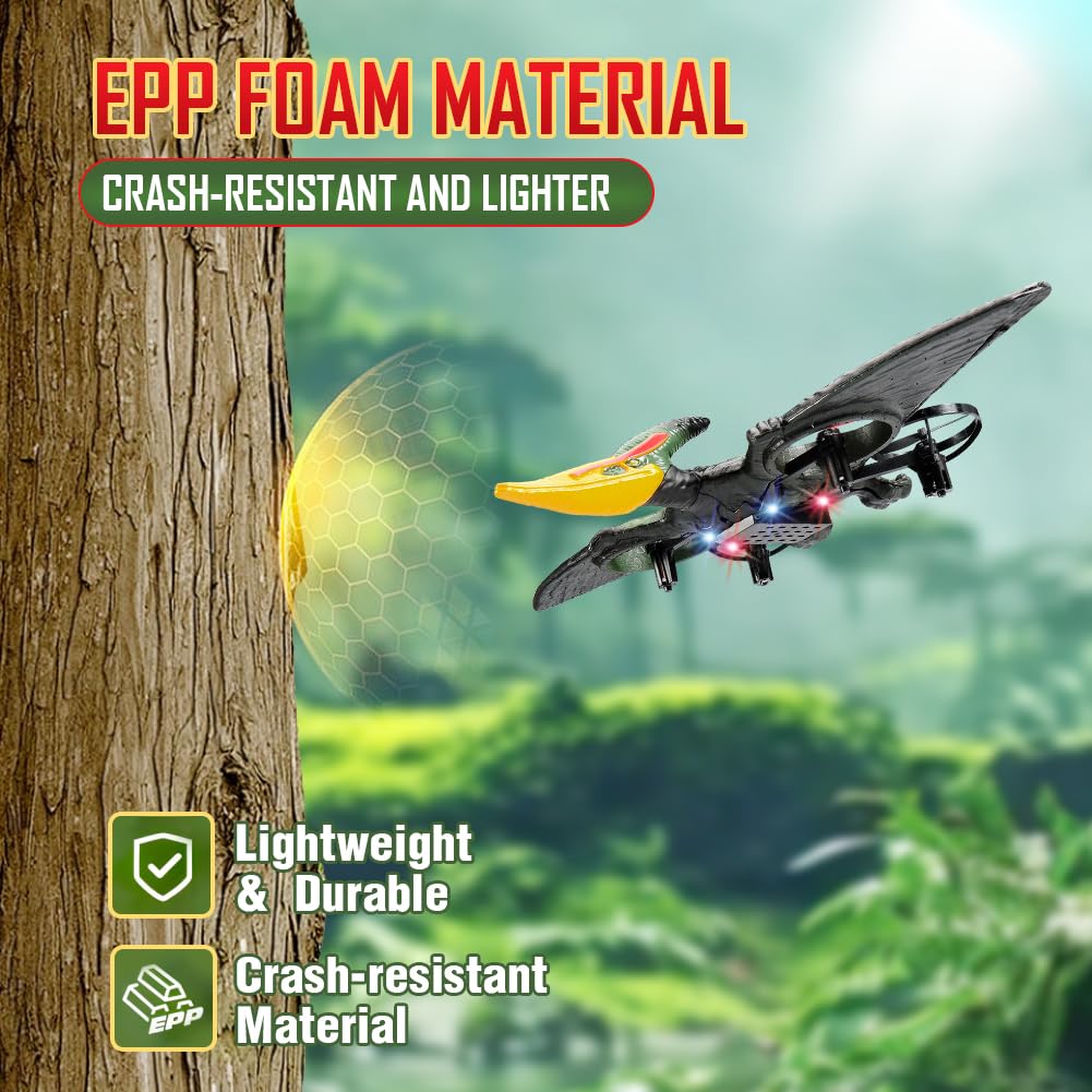 jaming Pterodactyl Drone Dragon Toys Rc Airplanes for Kids and Adults Easy to Flying Dinosaur Toys Remote Controlled Aircraft for Beginners Hobby RC Plane Toys Birthday Gifts for Boys 8-12