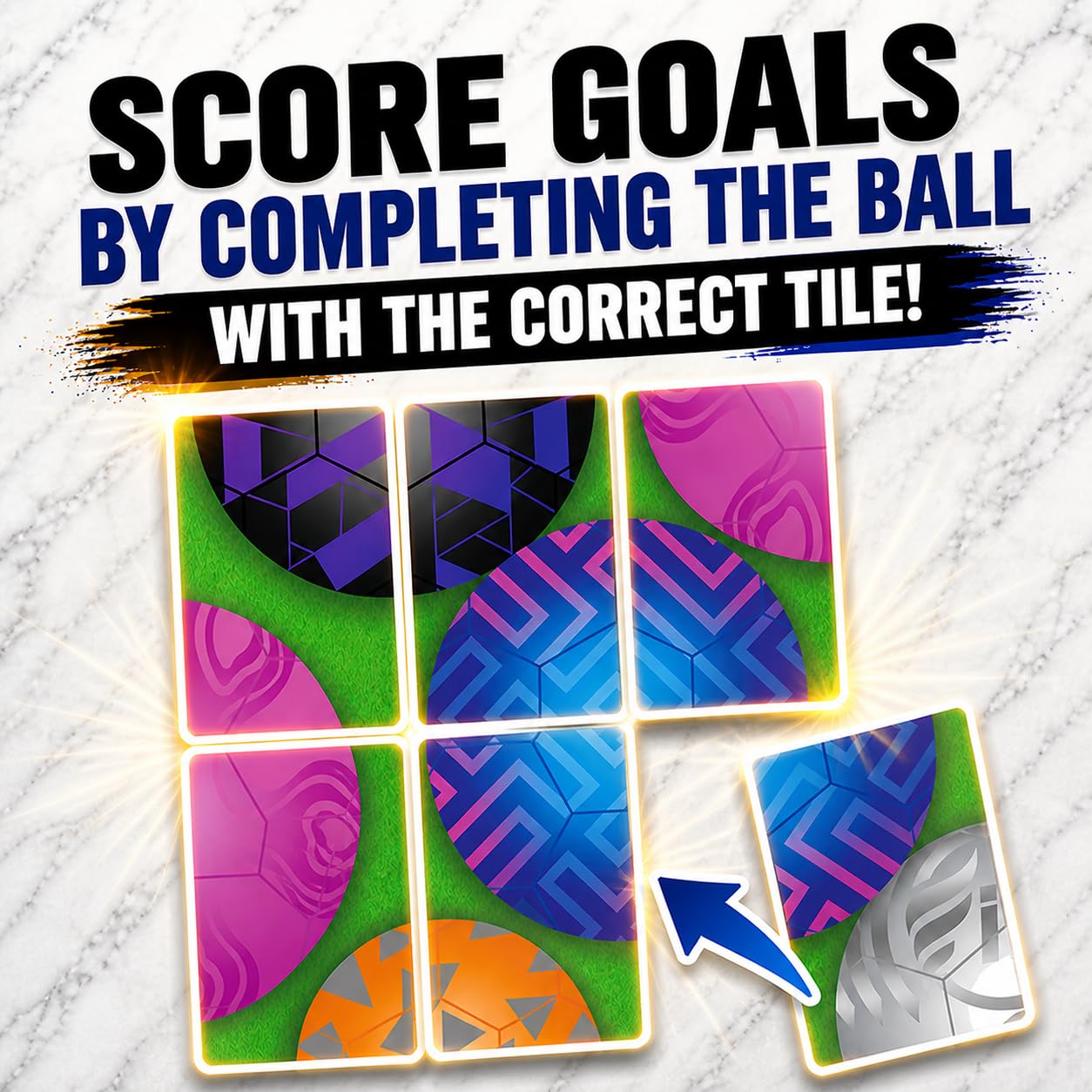 Soccer Duel Tile Game – Fast-Paced Real-Time 1v1 Soccer Strategy Game | Head-to-Head Family Game for Kids, Teens & Adults | Screen-Free Travel Game
