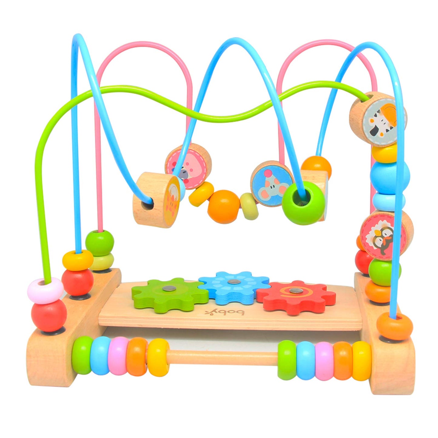 Bead Maze for Babies, Wooden Educational Abacus Beads Circle Toddler Toys - Colorful Roller Coaster Activity Game,Great Gift for Babies Toddlers Girls and Boys