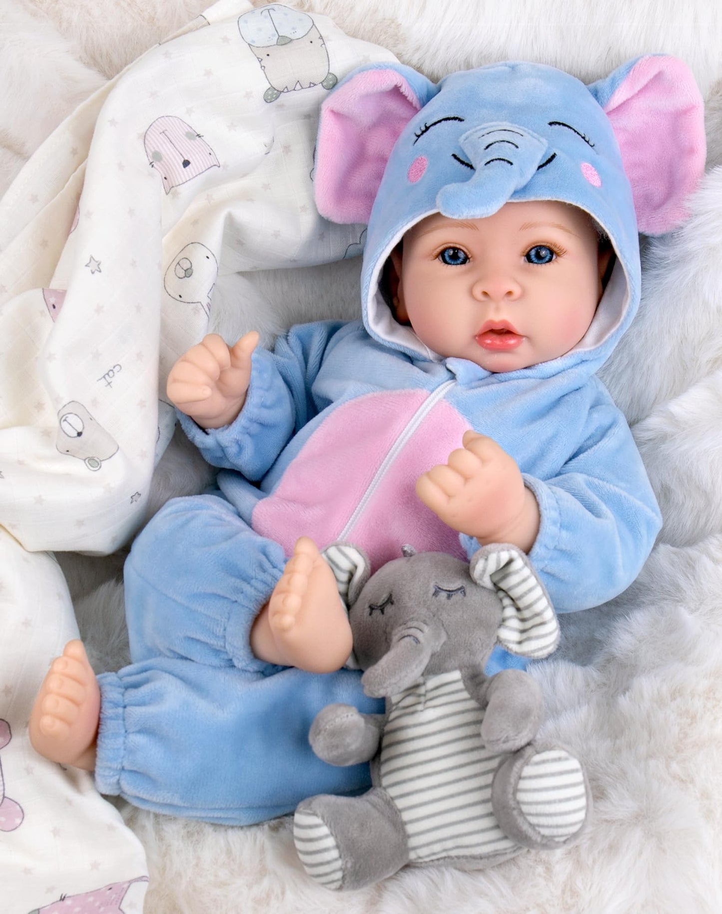 Aori Baby Doll Boy 17 inches, Real Life Baby Boy Dolls with Feeding Kit Included, Life Like Newborn Boy Baby Doll that Look Real, Ideal Gift for Kids, Birthday, Pretend Play