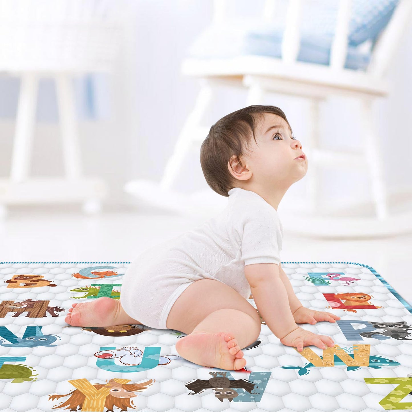 Baby Play Mat for Floor,Premium Foam Baby Play Mat 79" X 71",Thick One-Piece Crawling, Odorless Floor Mat,Non-Slip Cushioned Baby Playmat for Infants,Babies,Toddlers.Foldable and Washable Baby Plaype