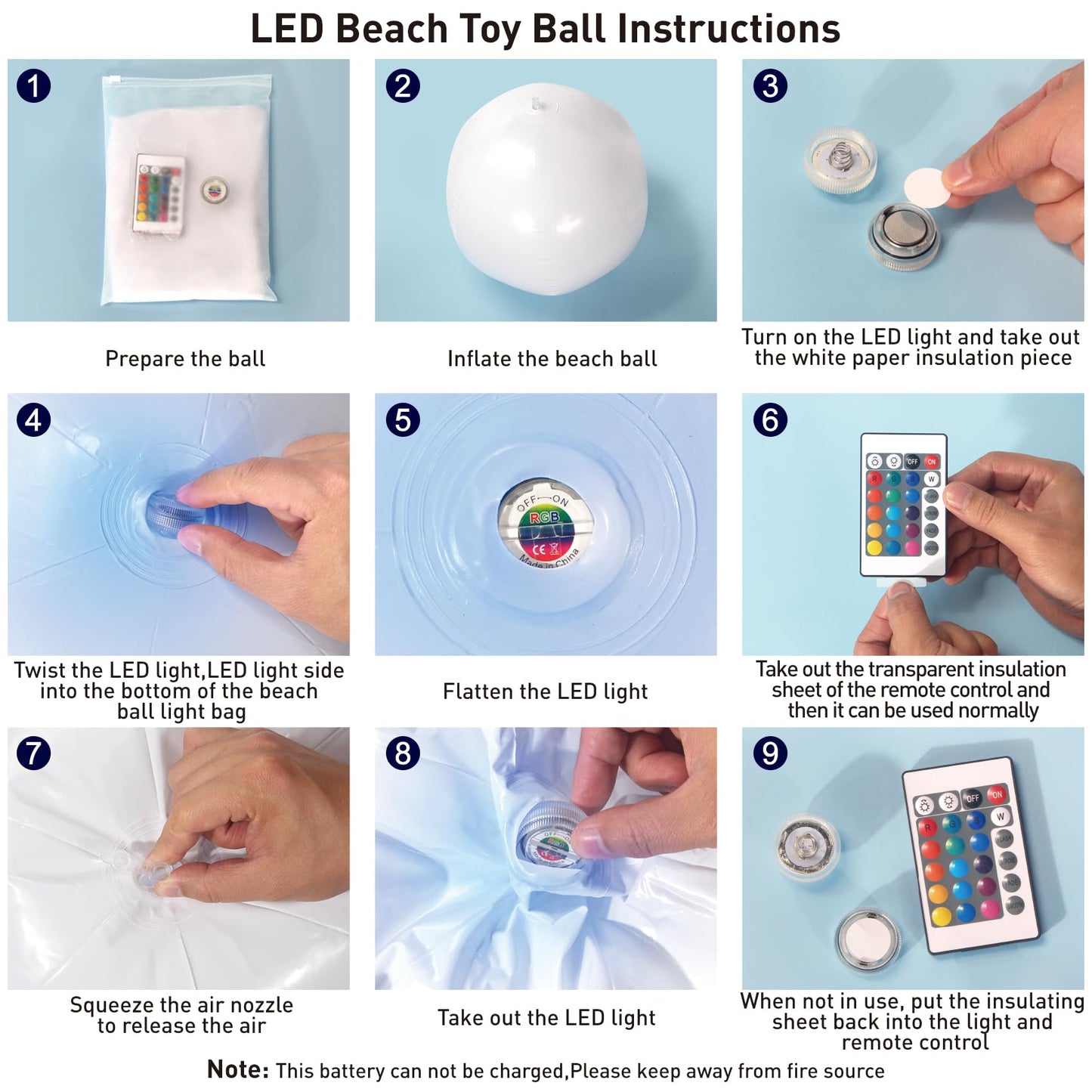 Pool Toys 16 Inch 5 Pack- 16 Lighting and 4 Modes LED Beach Ball with Remote Control,Suitable for Pool Games Night Summer Pool Party,Outdoor Everybody Family Games