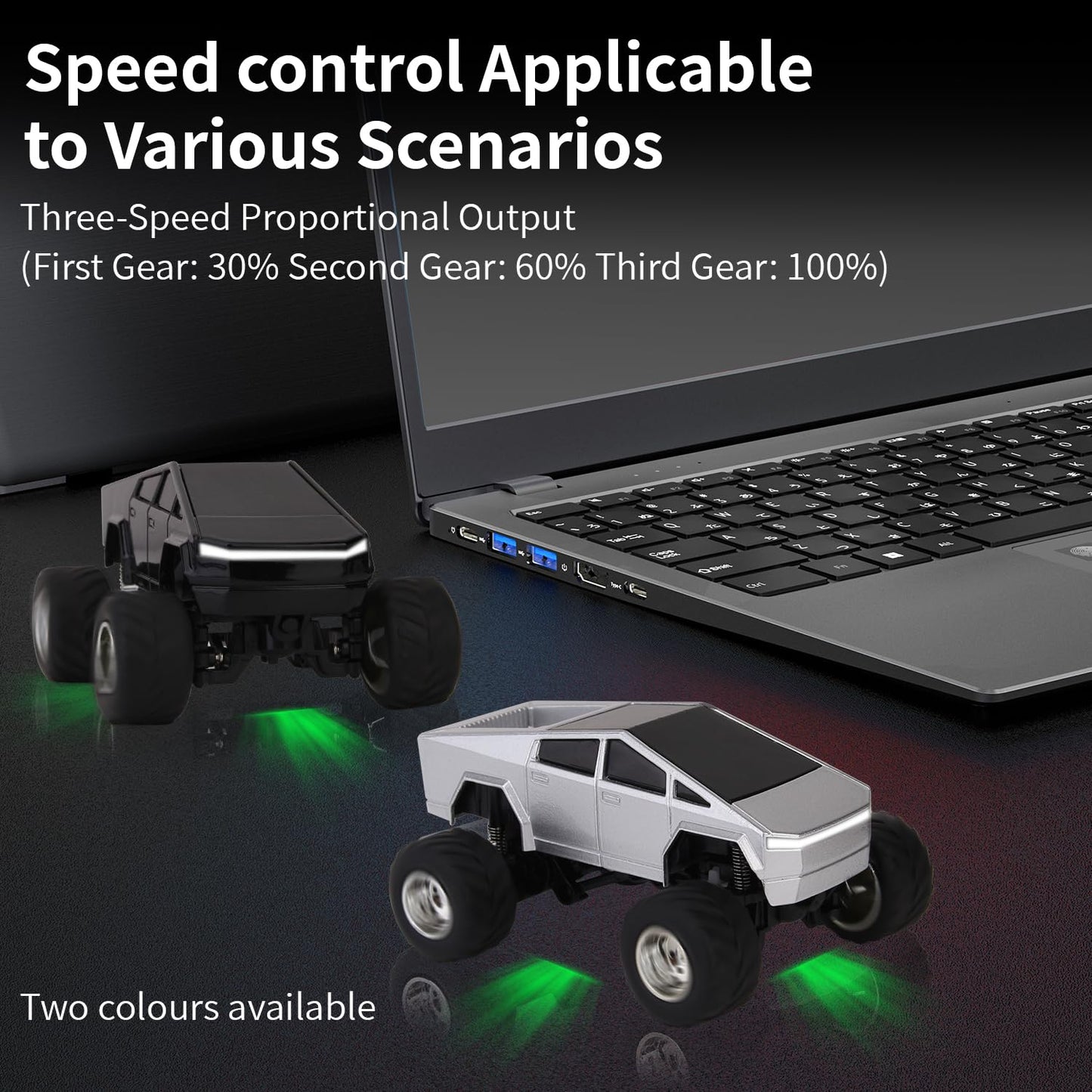 DDZOOU Mini Rc Truck, 1:64 Scale Monster Truck Remote Control Car with Lights, 2.4Ghz & APP Remote Control, Rechargeable Alloy Shell Mini RC Cars with Lights, Speed/Steering Adjustable (Silver)